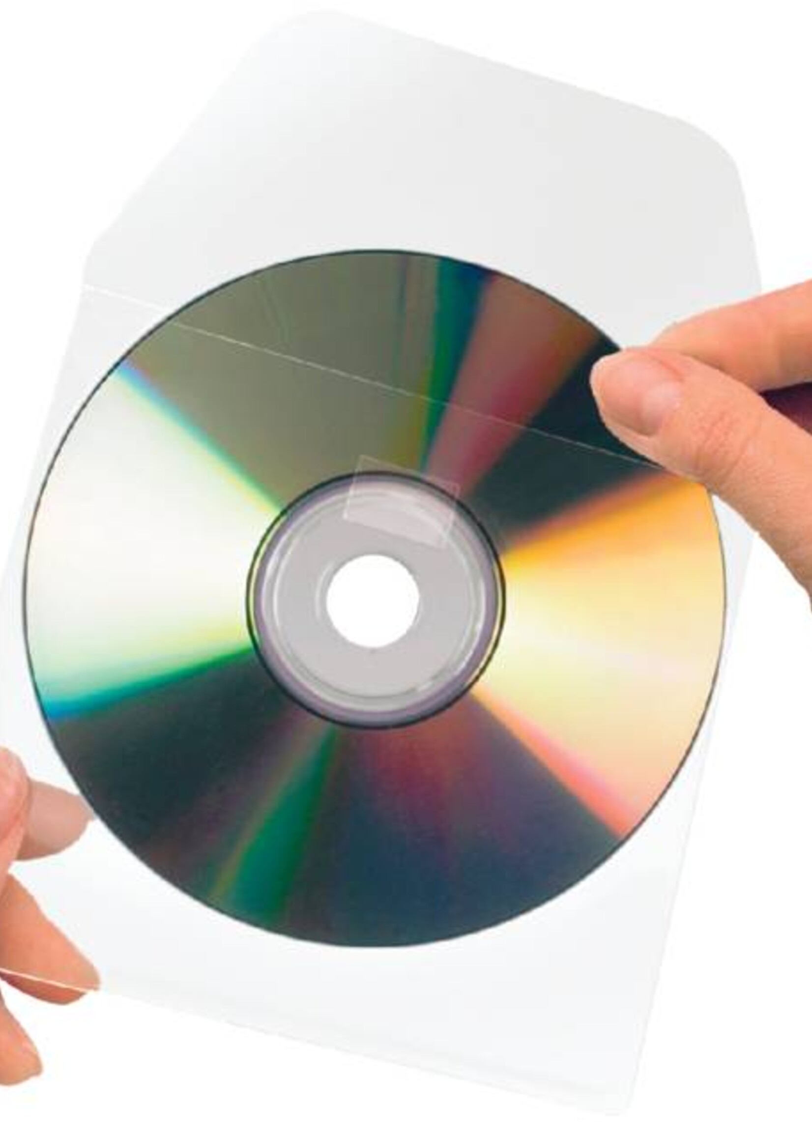 3L 3L CD HOES 127X127MM KLEP TRANSP ZELFKL 10STKS