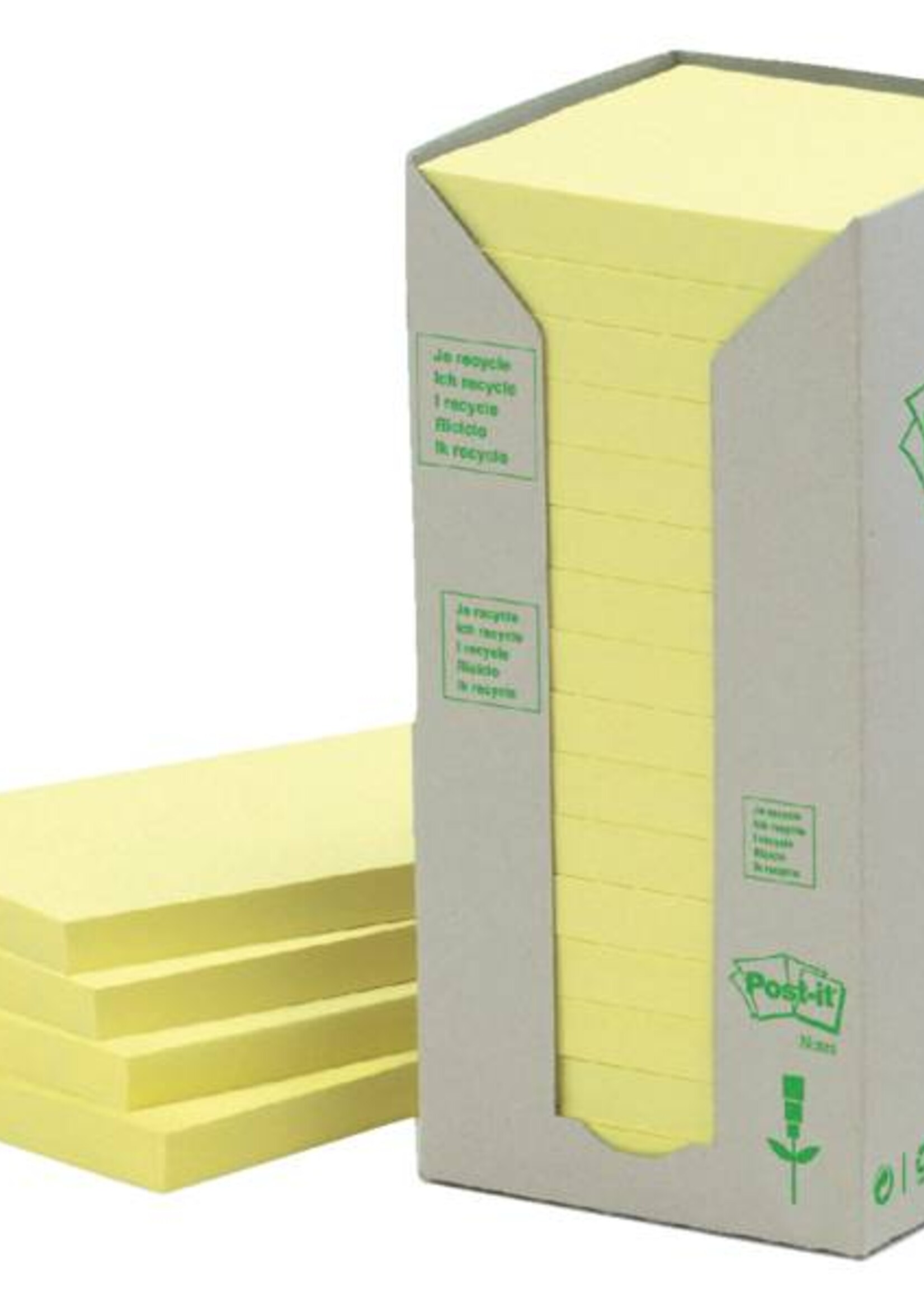 3M 3M MEMOBLOK 654RECY 76X76 GL 16STKS