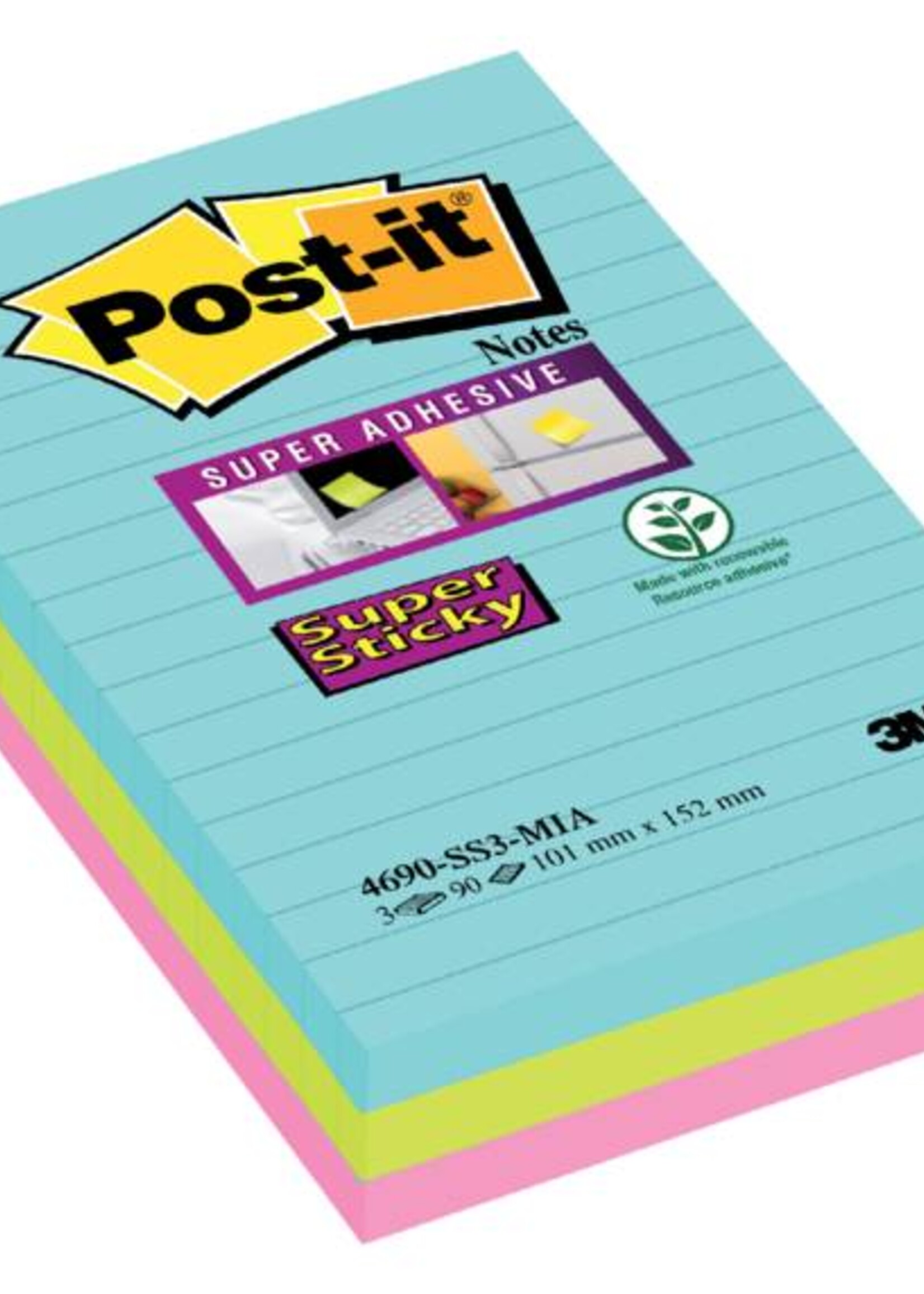 3M 3M MEMOBLOK 4690 STICKY MIAMI 3STKS