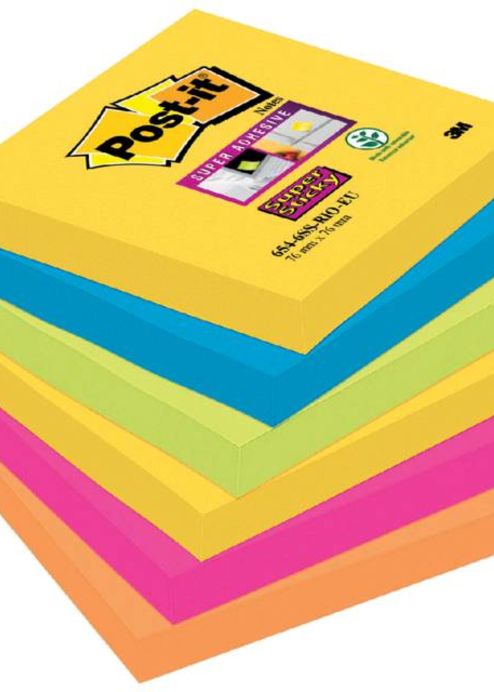 3M 3M MEMOBLOK 654-SSRO 76X76 RIO 8STKS
