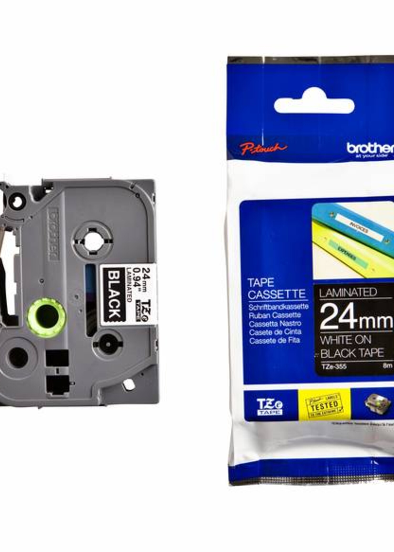 Brother Brother LABELTAPE TZE-355 24MM ZW/WT