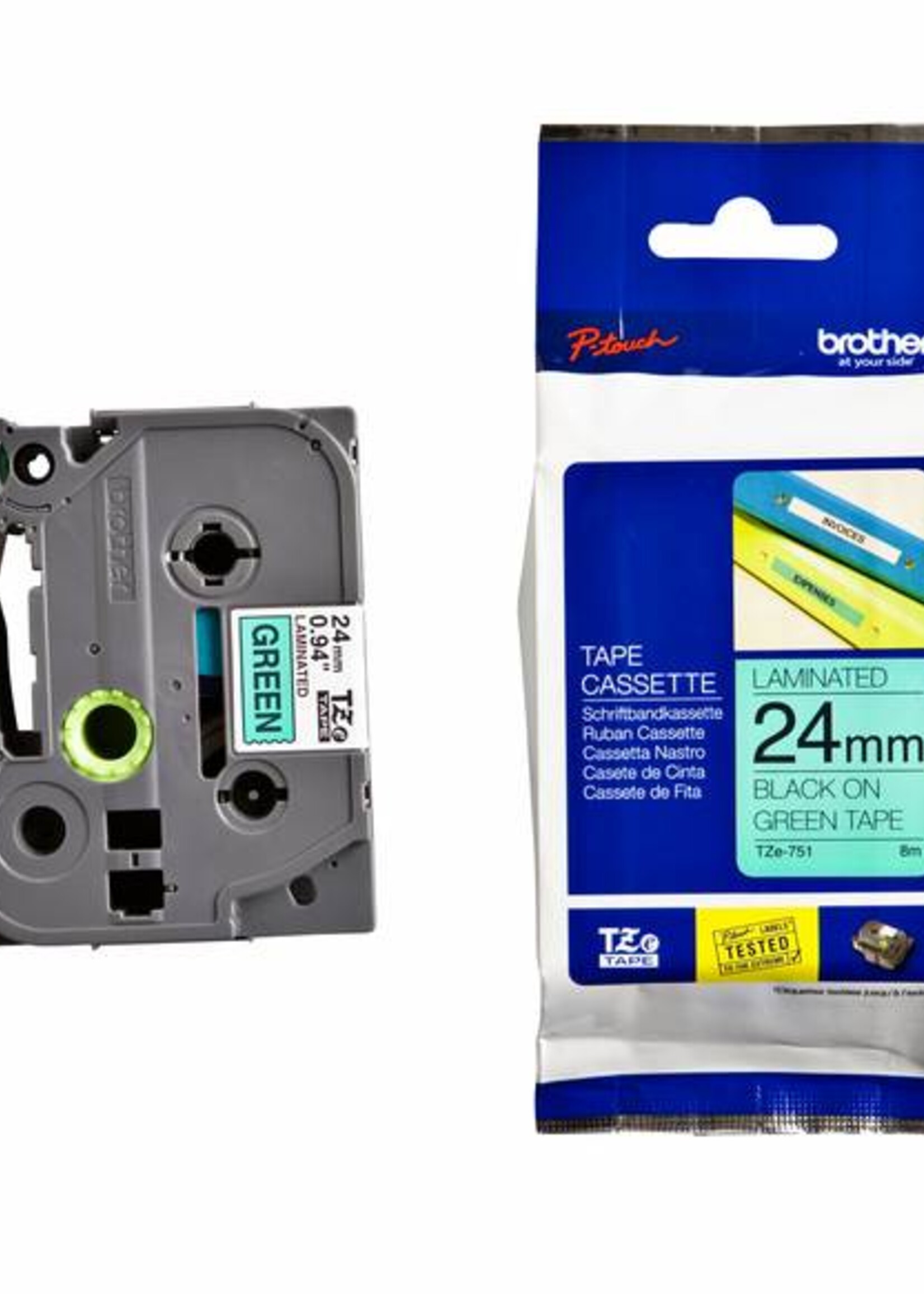 Brother Brother LABELTAPE TZE-751 24MM GN/ZW