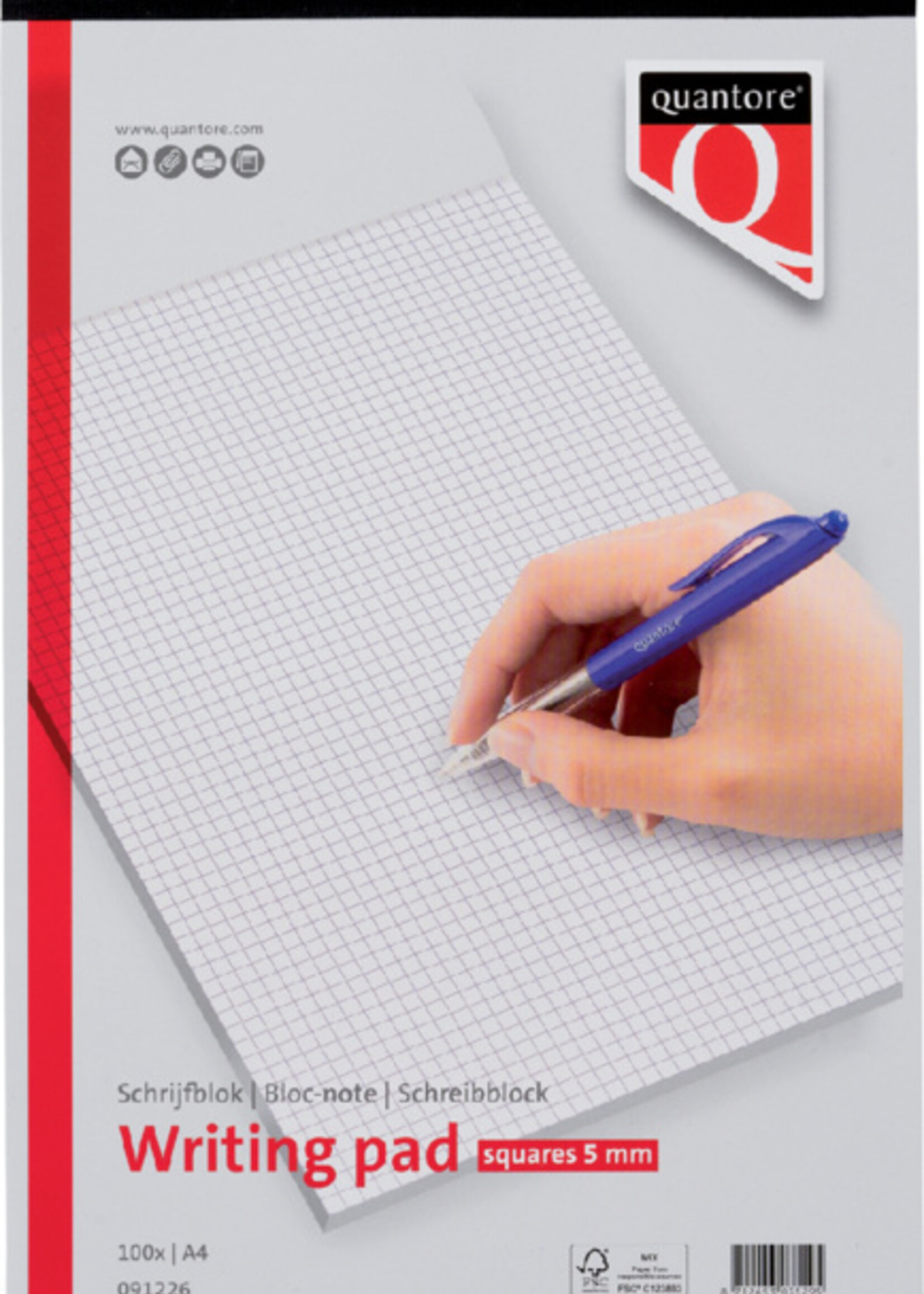 Quantore Quantore SCHRIJFBLOK A4 RUIT 5MM 60GR