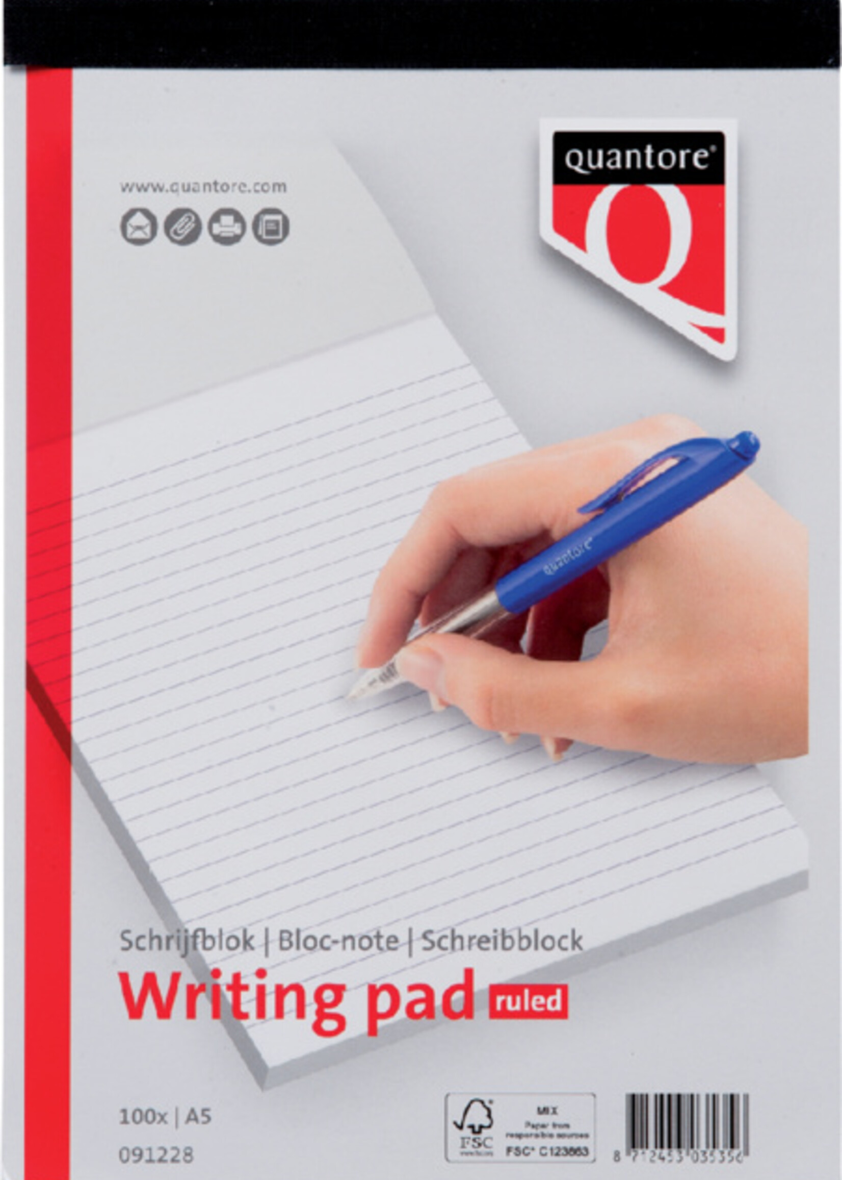 Quantore Quantore SCHRIJFBLOK A5 LIJN 60GR