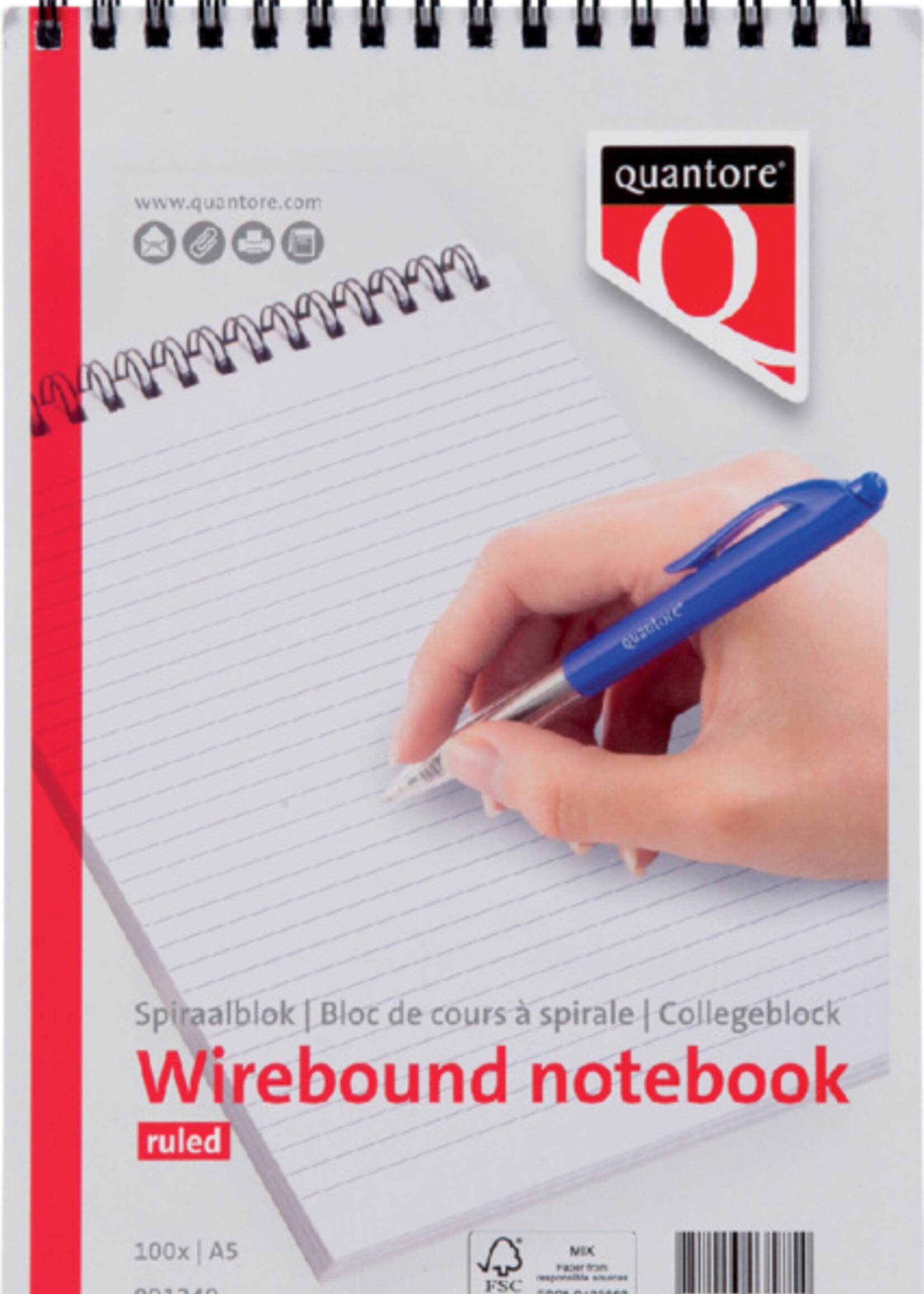 Quantore Quantore SCHRIJFBLOK A5 LIJN SPIR