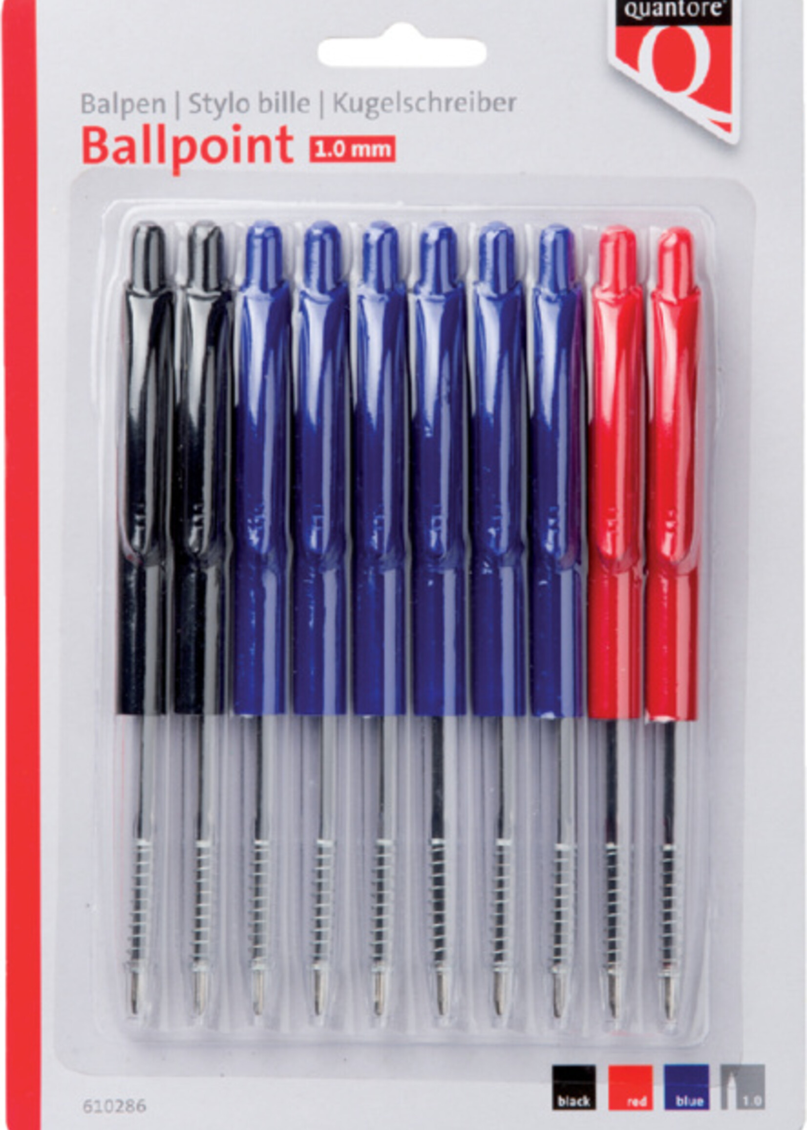 Quantore Quantore BALPEN DRUKKNOP ASS 10STKS