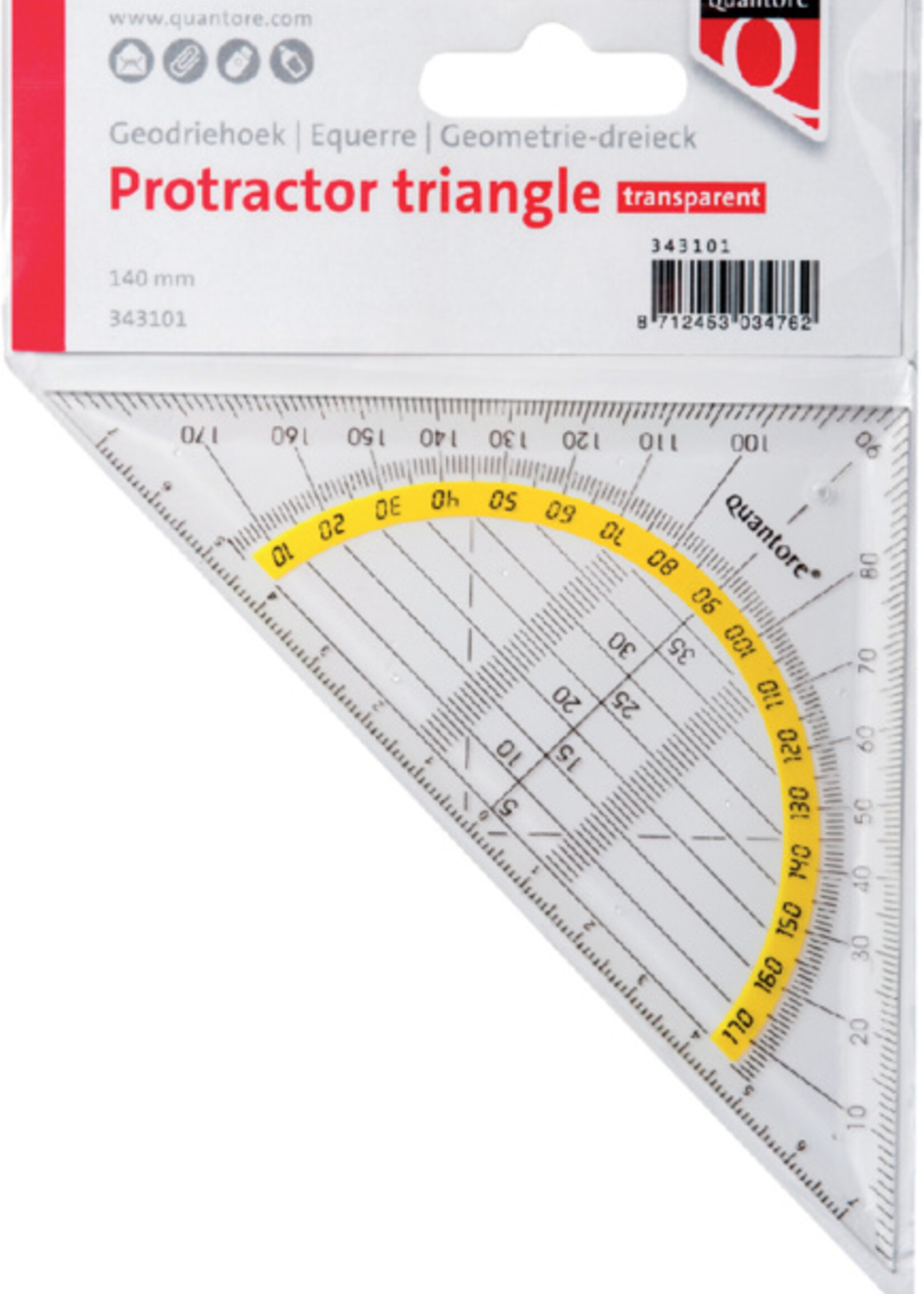 Quantore Quantore GEODRIEHOEK 140MM TRANSP