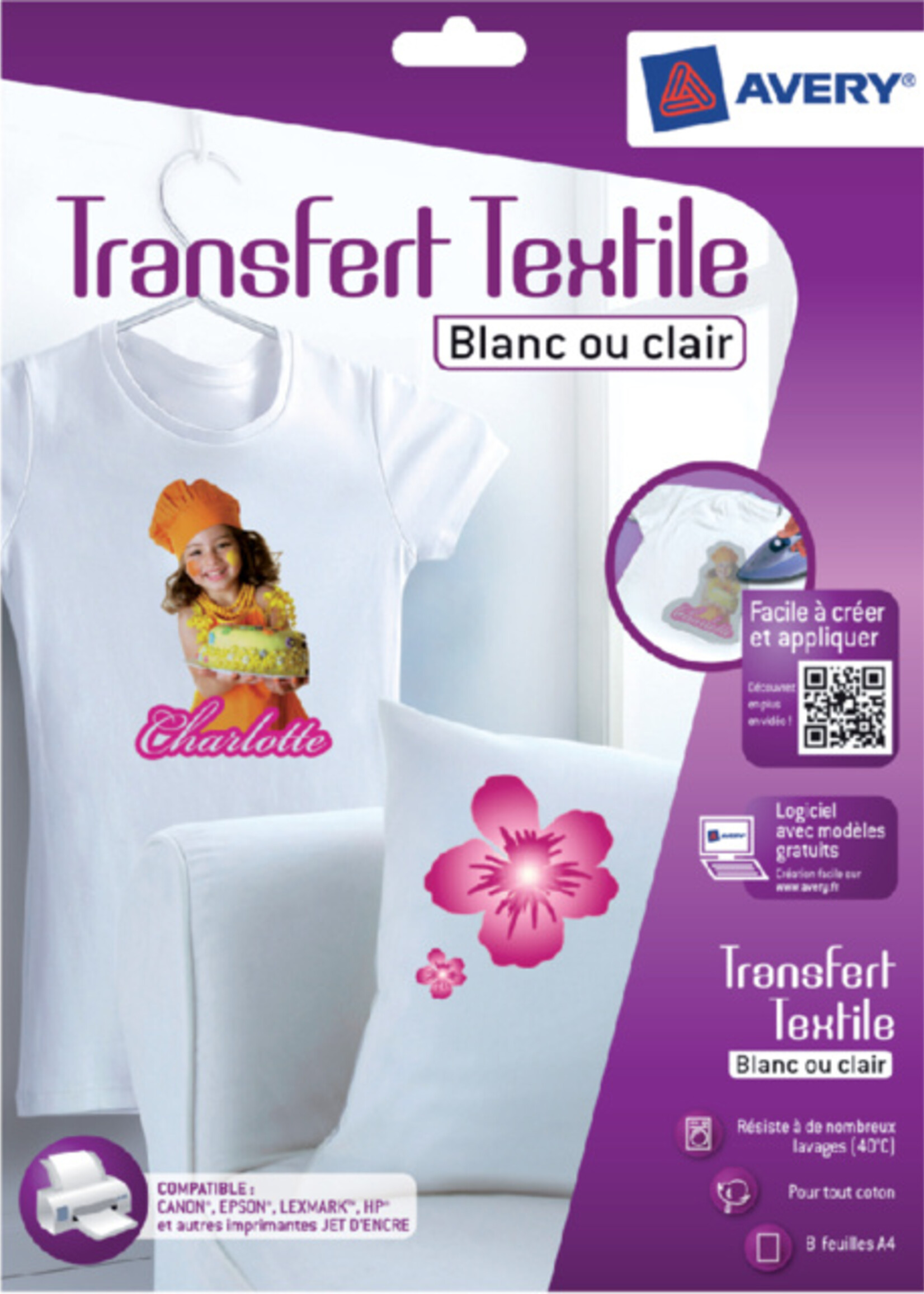 Avery Avery T-SHIRT TRANSFERPAPIER C9405-8 A4 8VEL