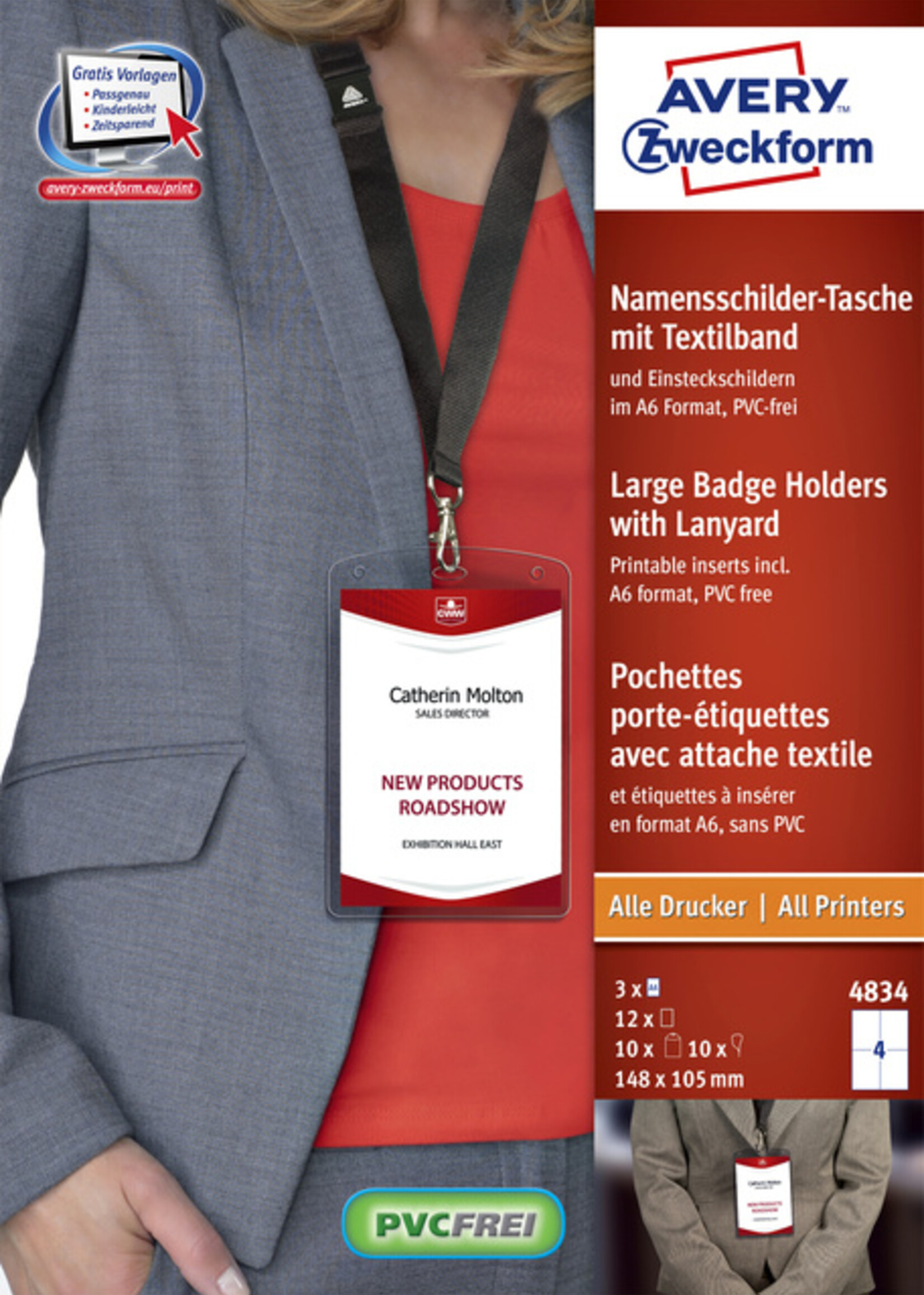 Avery Avery BADGE 4834 A6 + INSTEEK KRT 10STKS