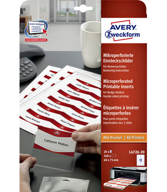 Avery BADGE INSTEEKKRT L4726-20 20VEL