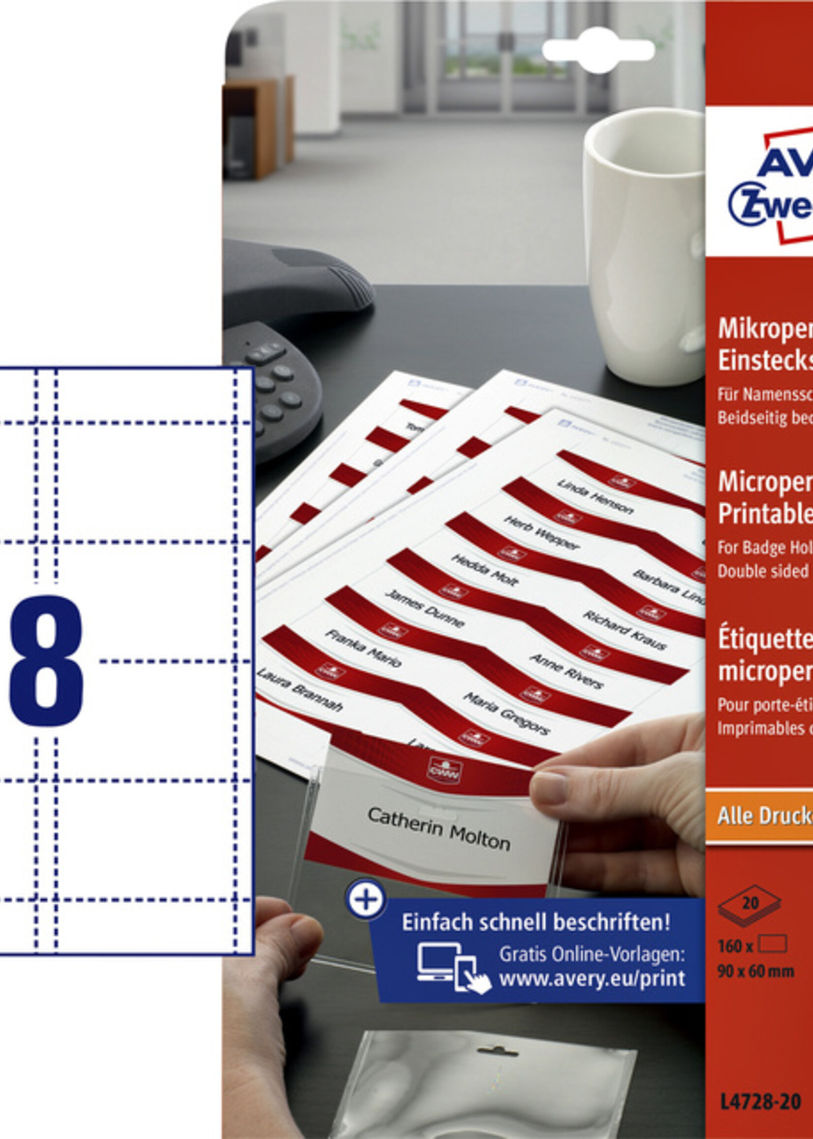 Avery Avery BADGE INSTEEKKRT L4728-20 20VEL