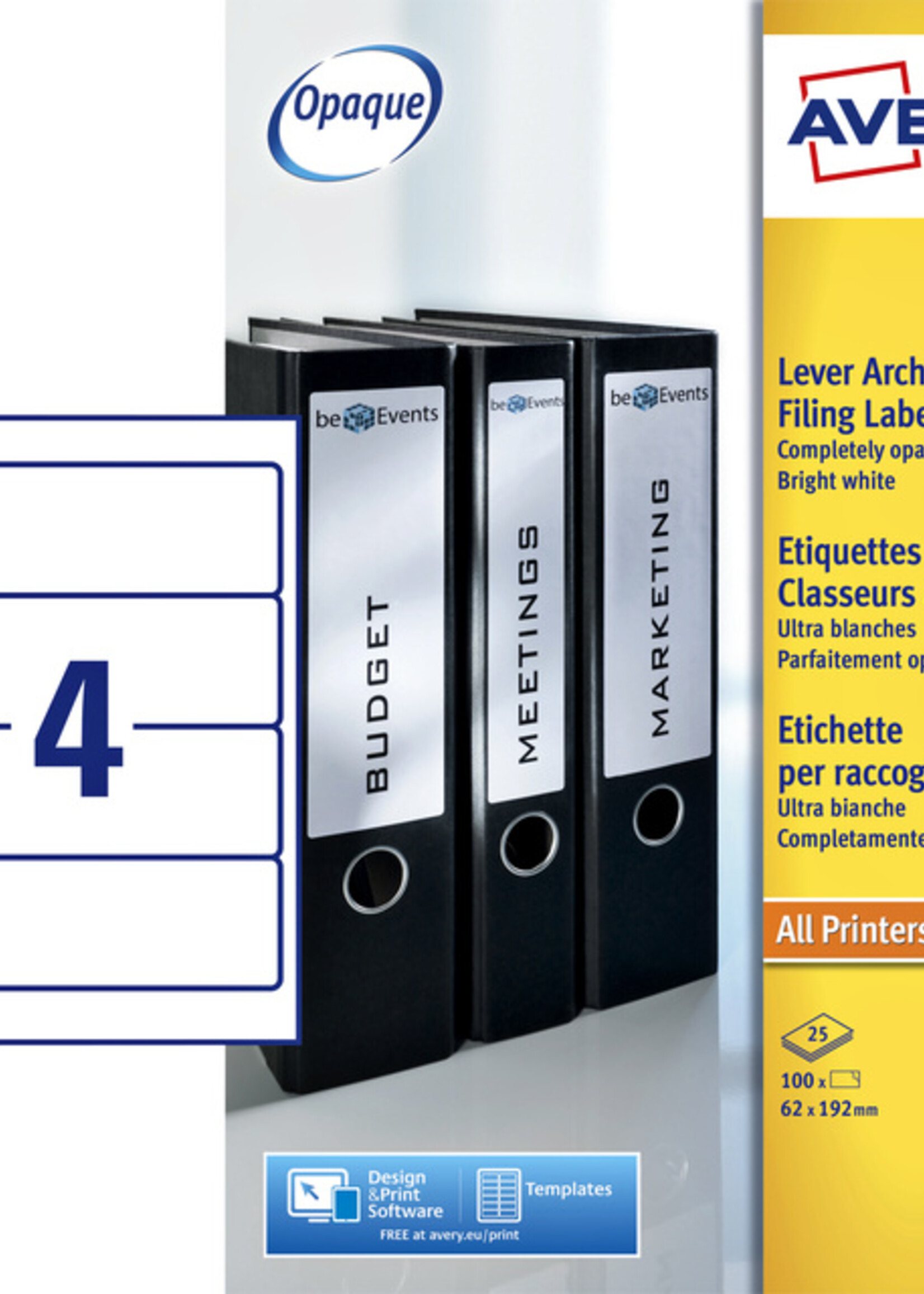 Avery Avery RUGETIKET L7701-25 192X62