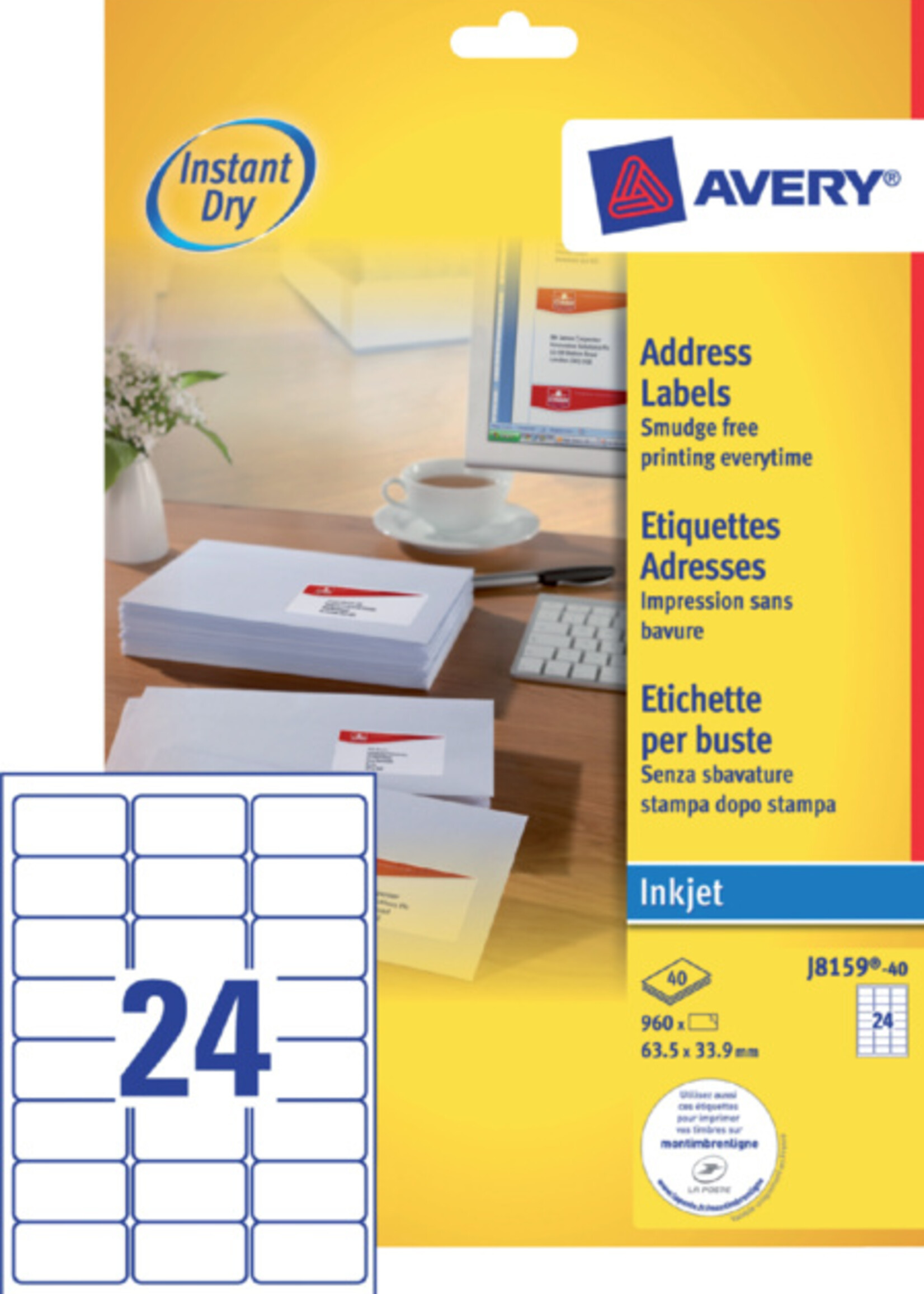 Avery Avery ETIKET J8159-40 63.5X33.9