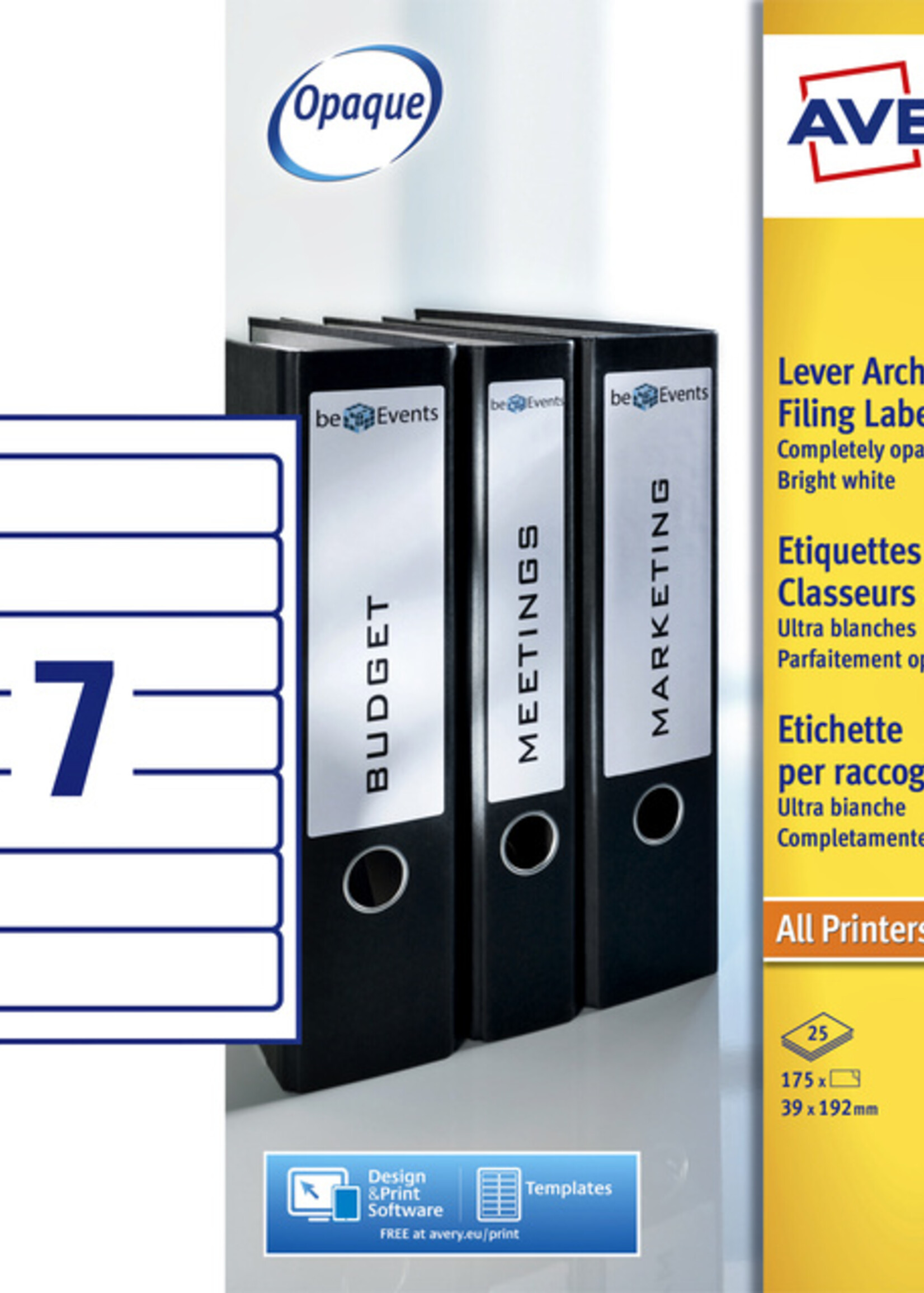 Avery Avery RUGETIKET L7702-25 192X39