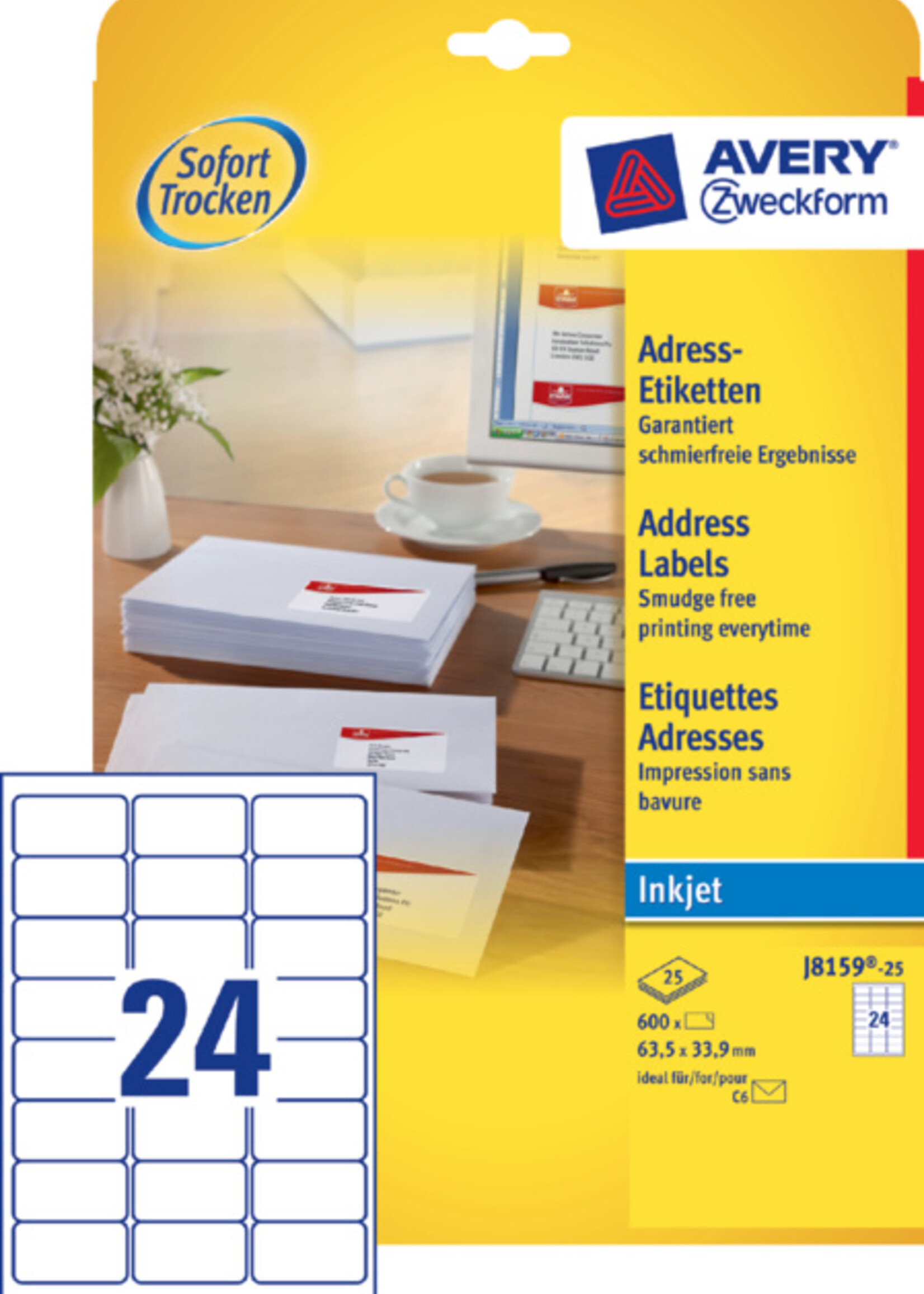 Avery Avery ETIKET J8159-10 63.5X33.9