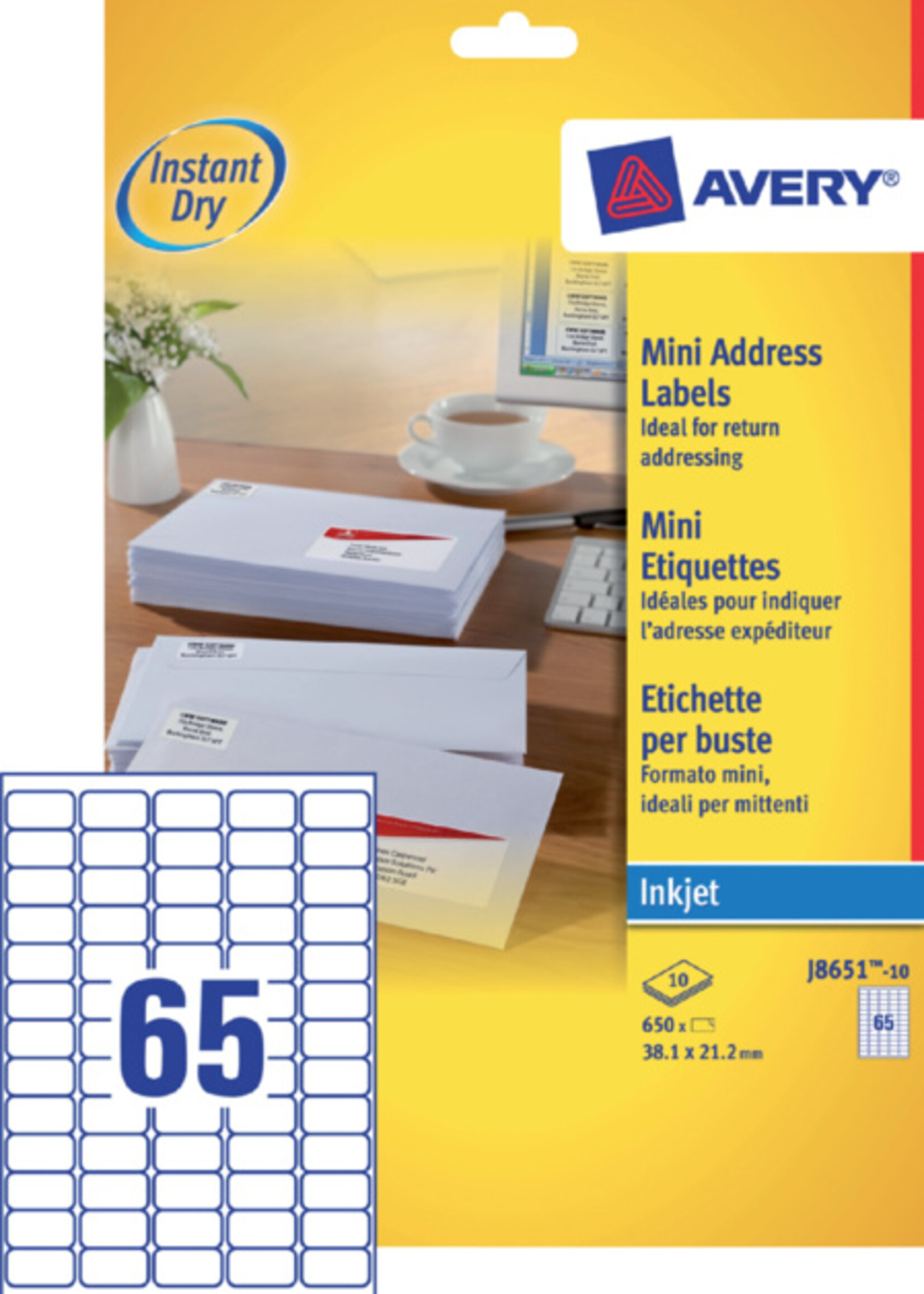 Avery Avery ETIKET J8651-10 38.1x21.2