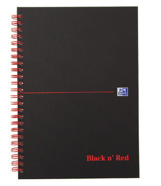 Oxford NOTITIEBOEK BLACK RED SPIR A4 LN