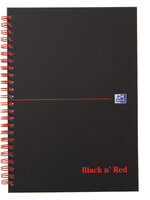 Oxford NOTITIEBOEK BLACK RED SPIR A5 LN