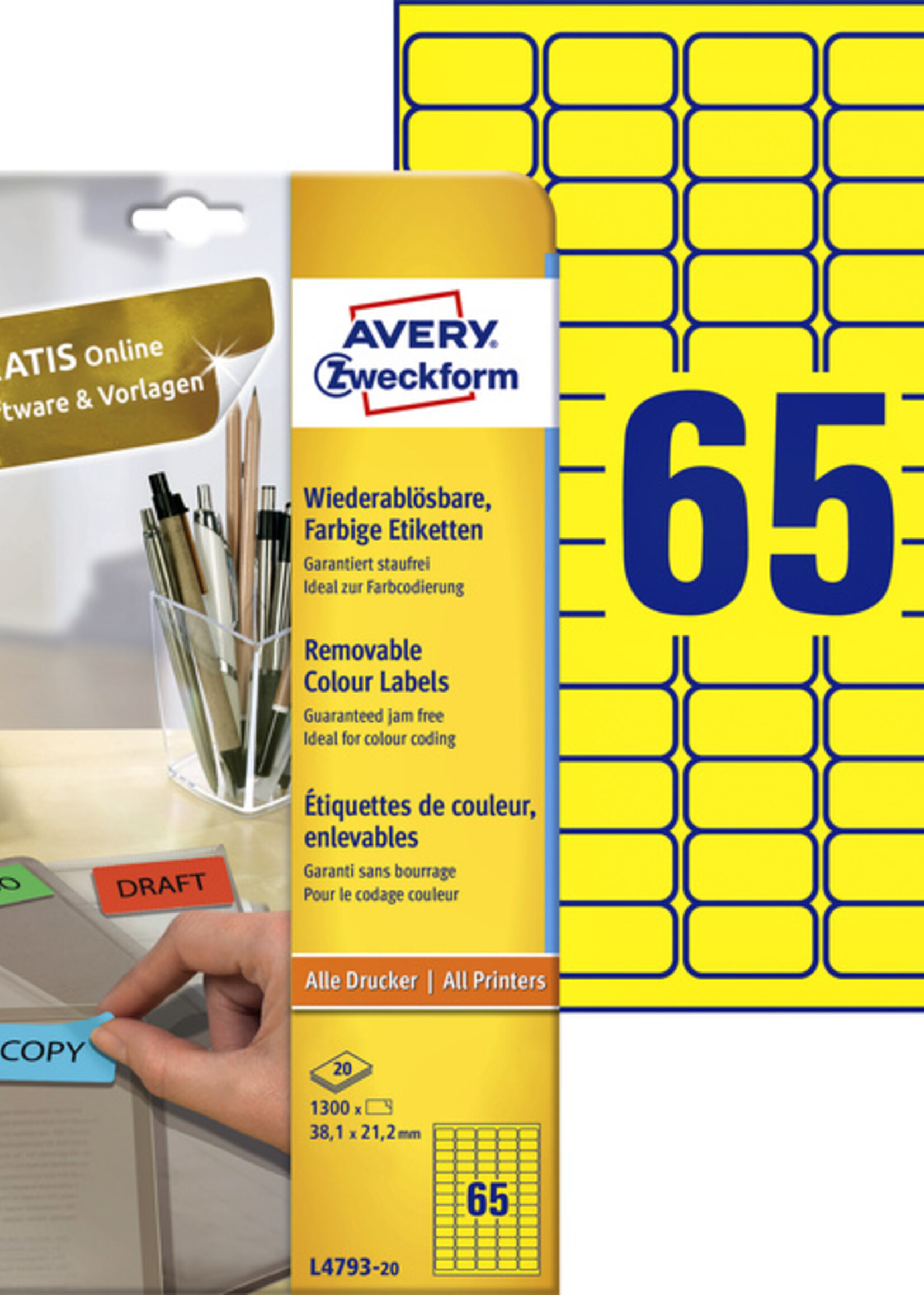 Avery Zweckform Avery Zweckform ETIKET L4793 38.1X21.2 GL