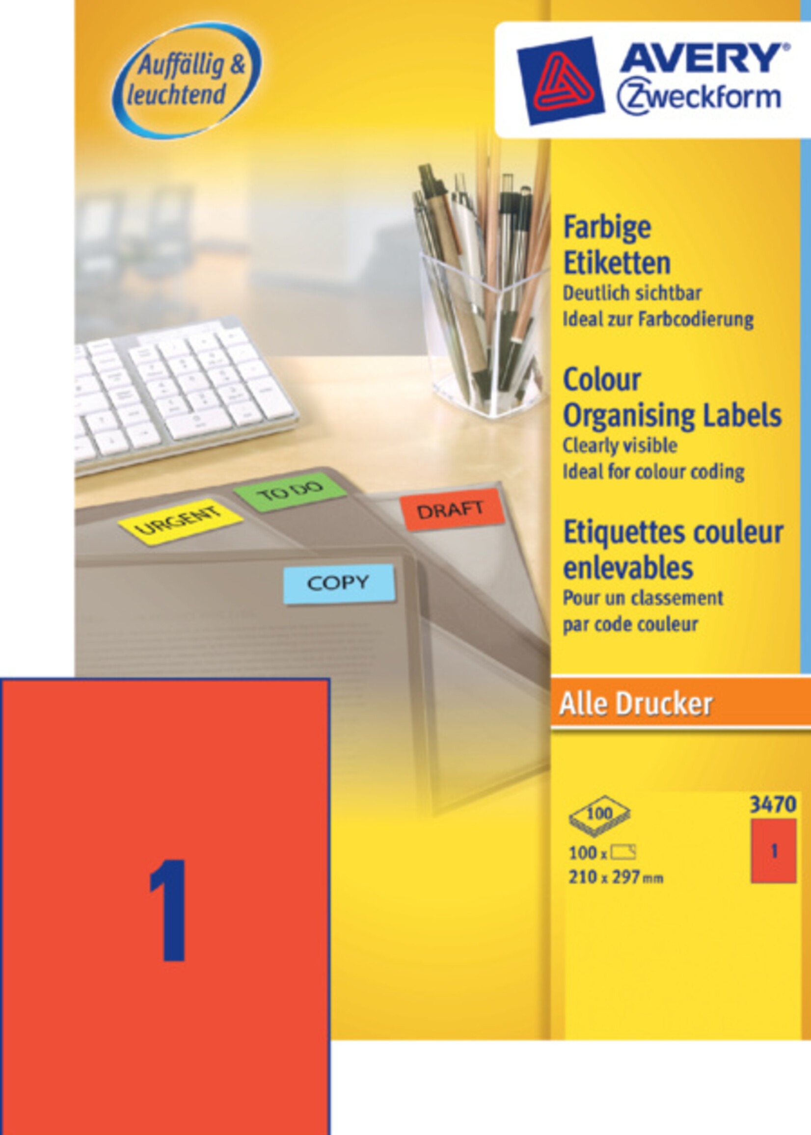 Avery Zweckform Avery Zweckform ETIKET 3470 210X297 RD