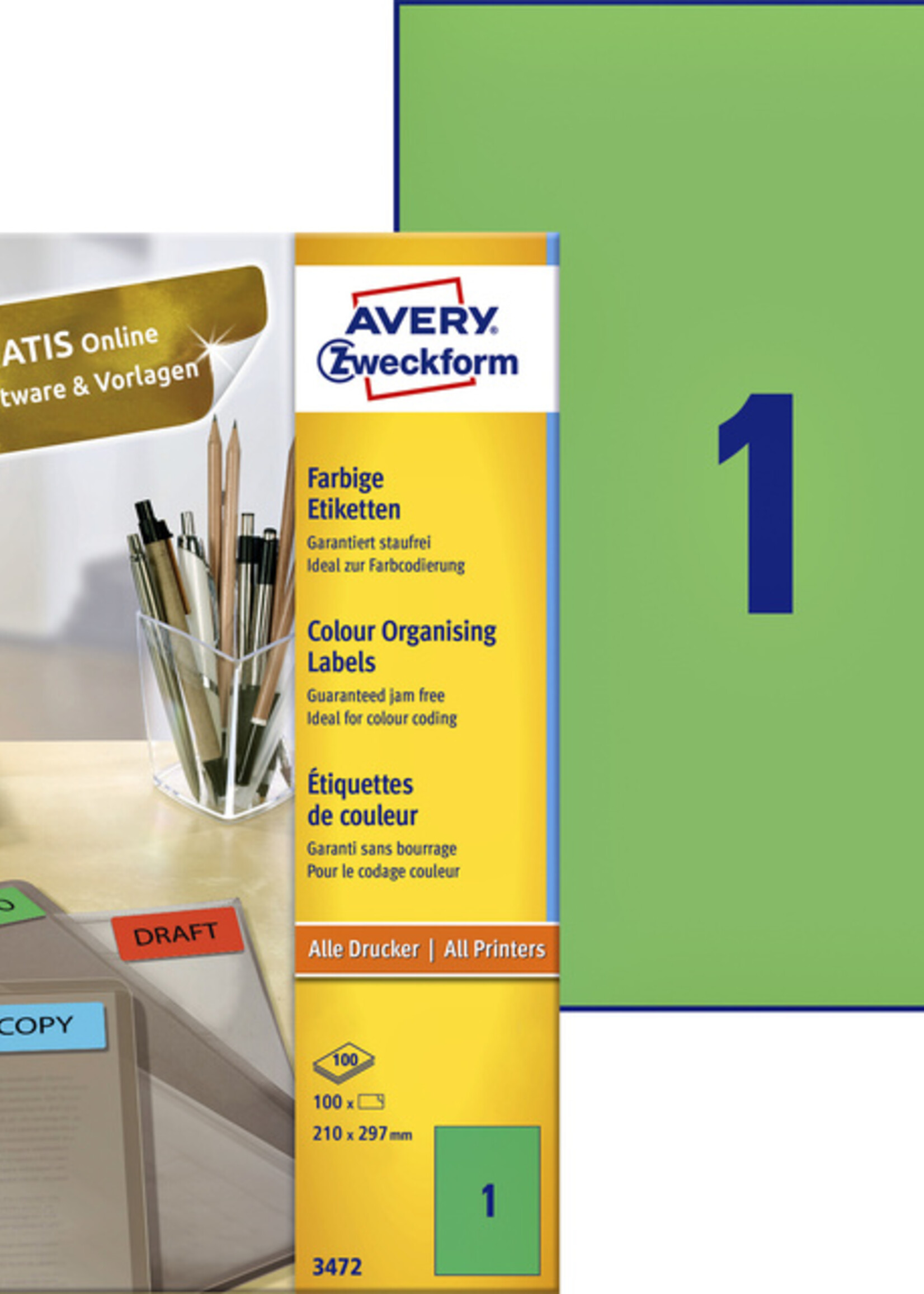 Avery Zweckform Avery Zweckform ETIKET 3472 210X297 GN
