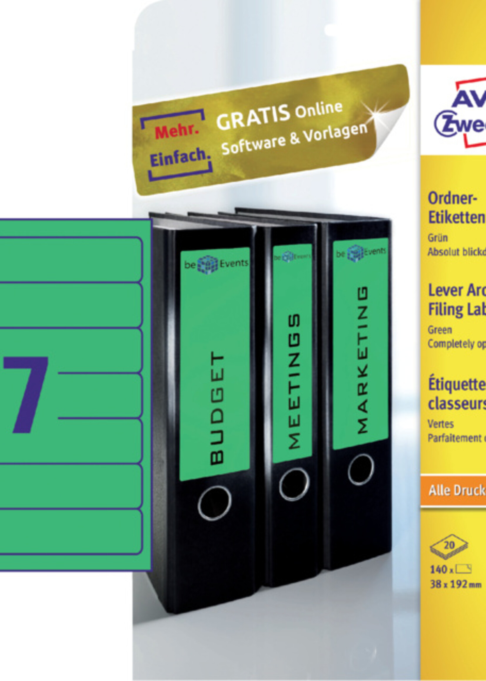 Avery Zweckform Avery Zweckform RUGETIKET L4764 192X38 GN