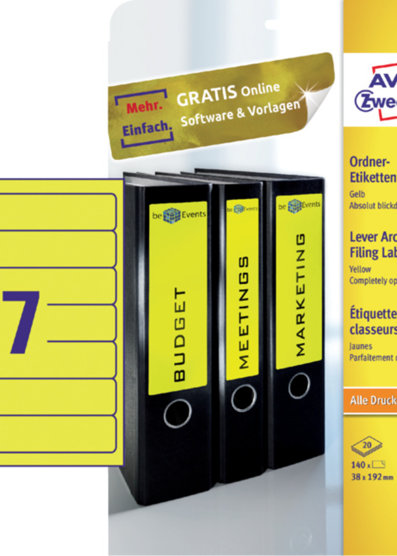 Avery Zweckform Avery Zweckform RUGETIKET L4765 192X38 GL