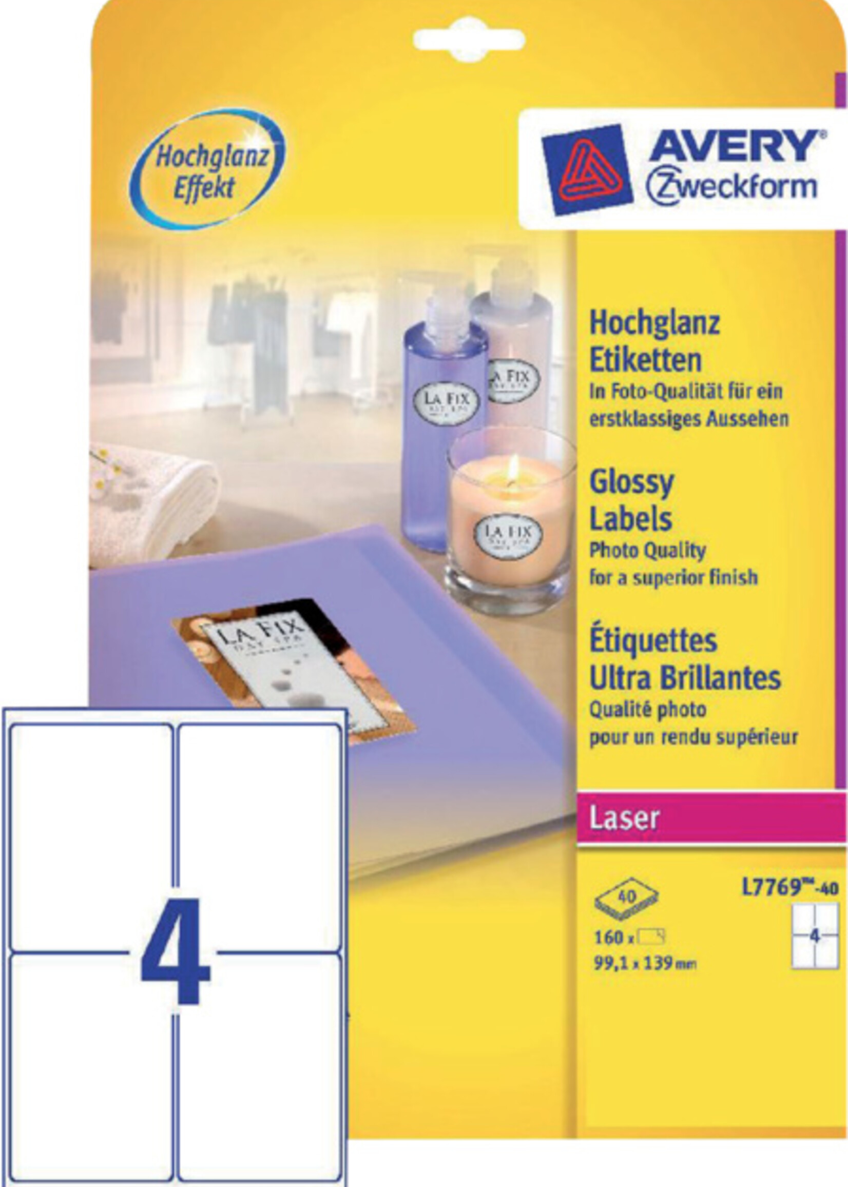 Avery Zweckform Avery Zweckform ETIKET L7769 99.1X139 WT