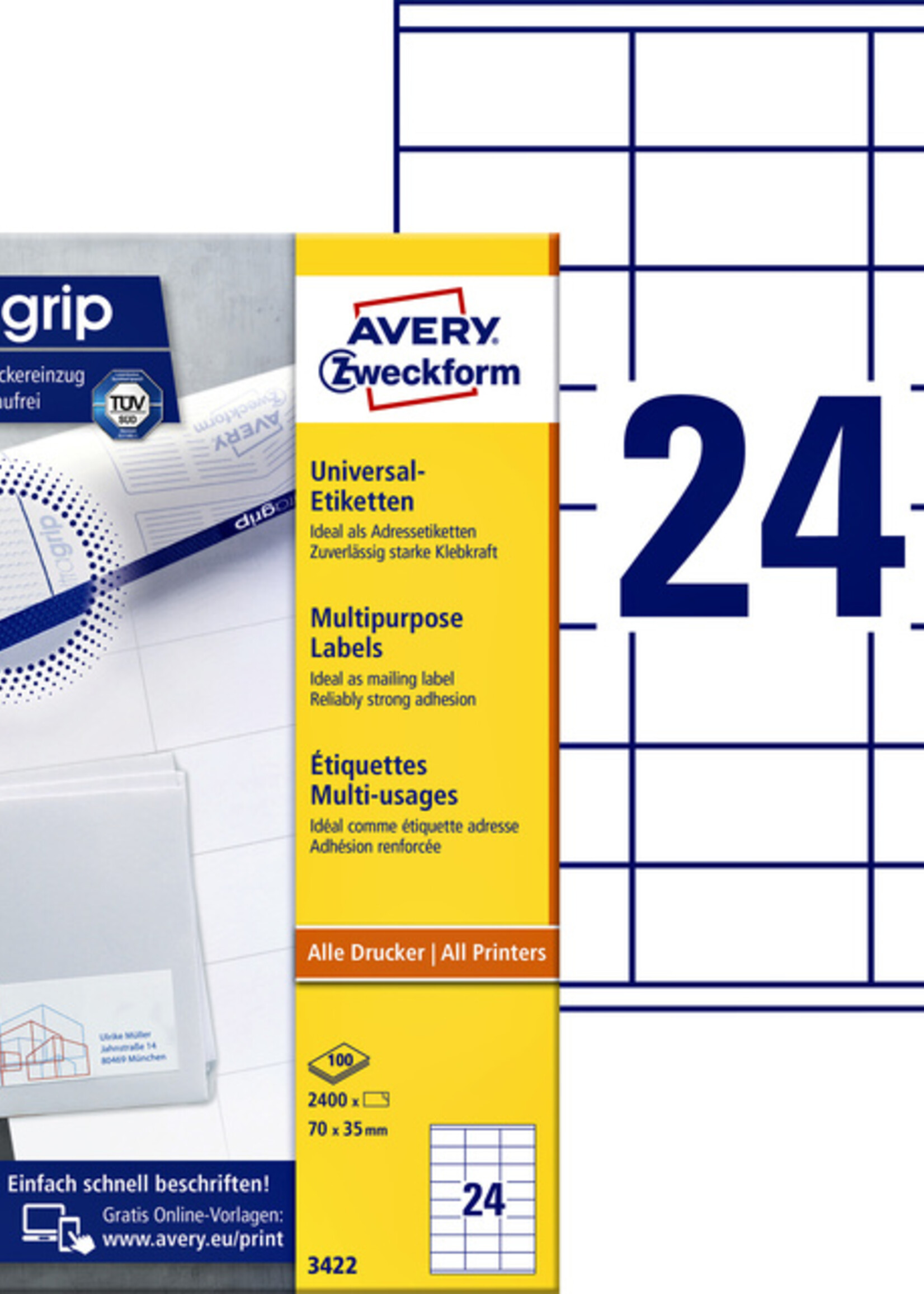 Avery Zweckform Avery Zweckform ETIKET 3422 70X35