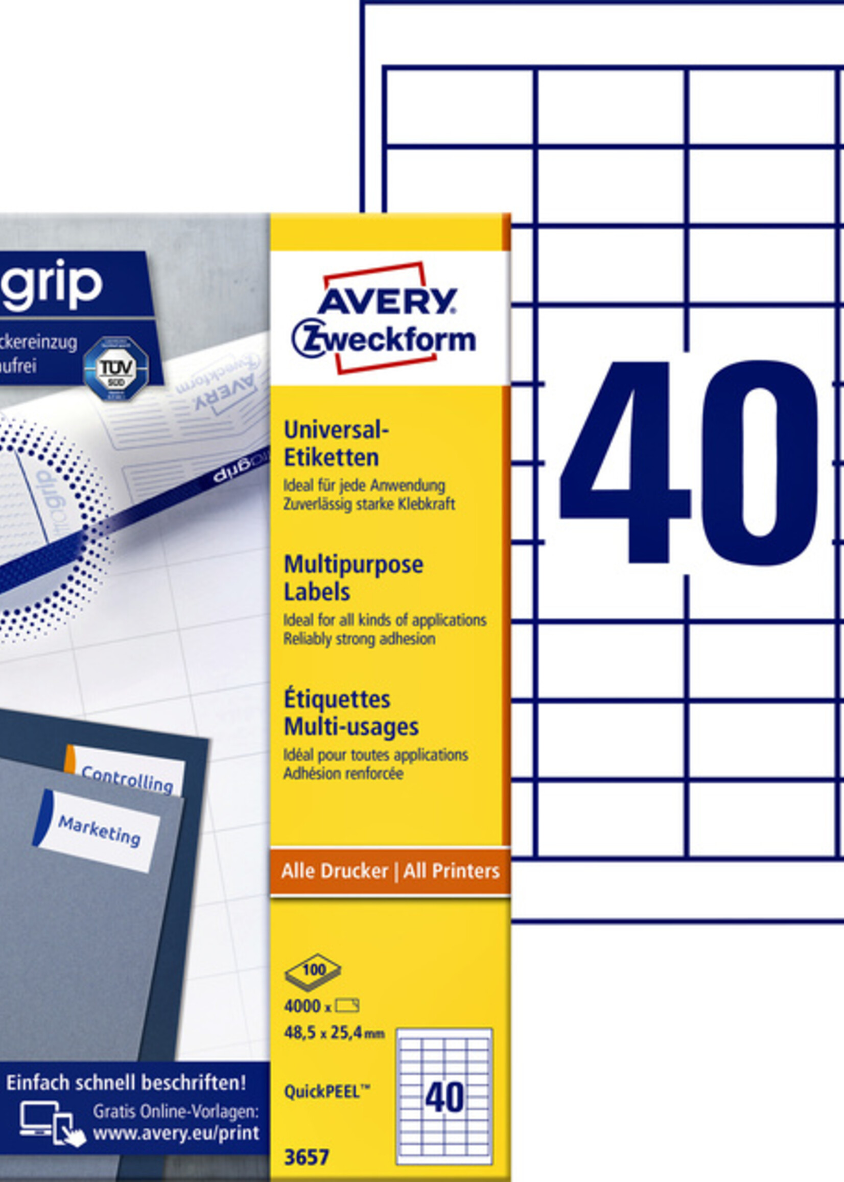 Avery Zweckform Avery Zweckform ETIKET 3657 48.5X25.4