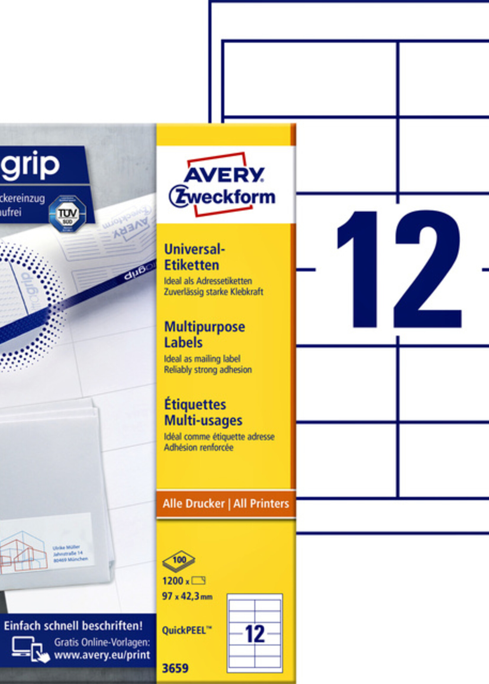 Avery Zweckform Avery Zweckform ETIKET 3659 97X42.3