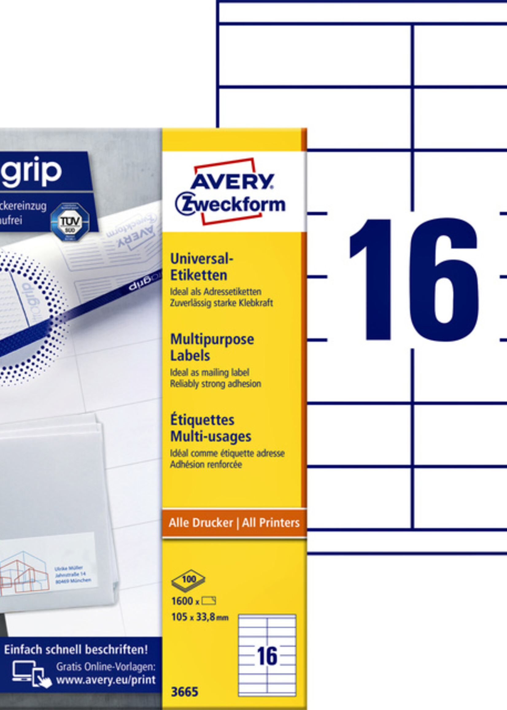 Avery Zweckform Avery Zweckform ETIKET 3665 105X33.8