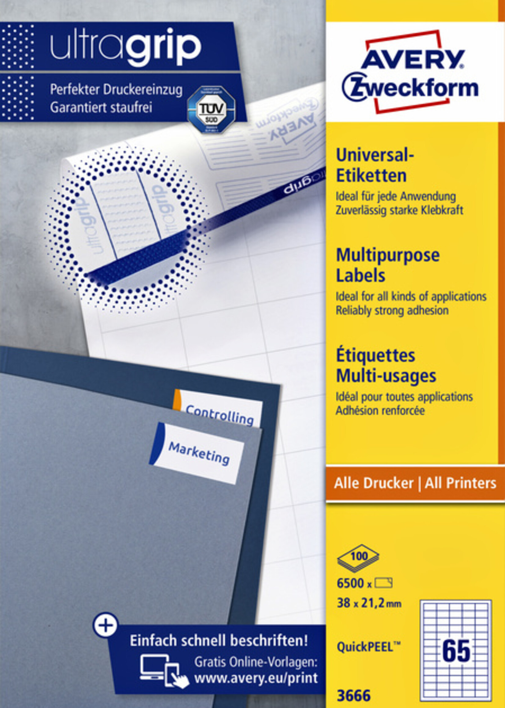 Avery Zweckform Avery Zweckform ETIKET 3666 38X21.2