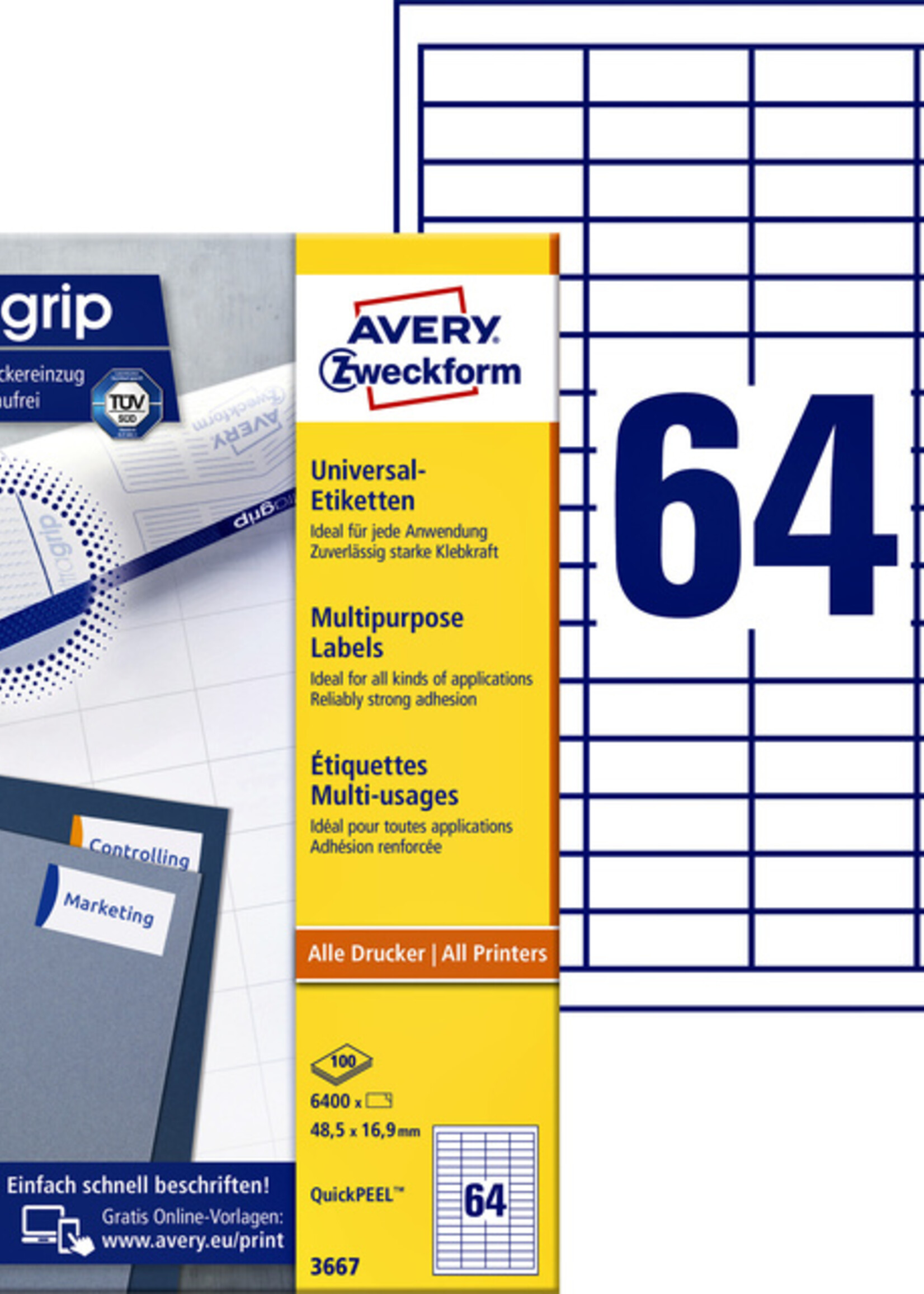 Avery Zweckform Avery Zweckform ETIKET 3667 48.5X16.9