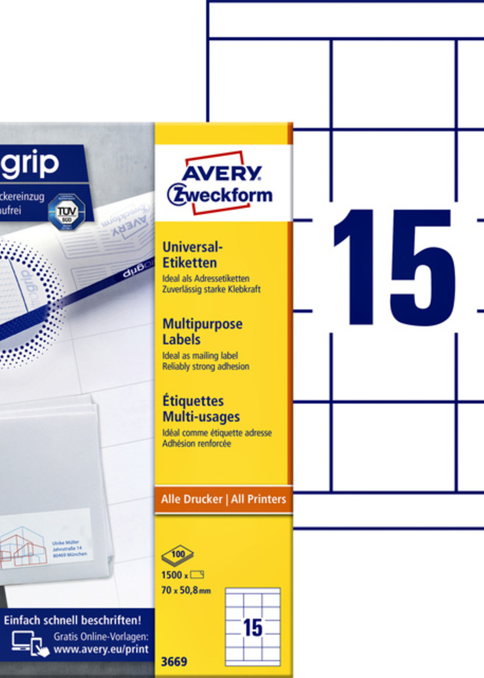 Avery Zweckform Avery Zweckform ETIKET 3669 70X50.8