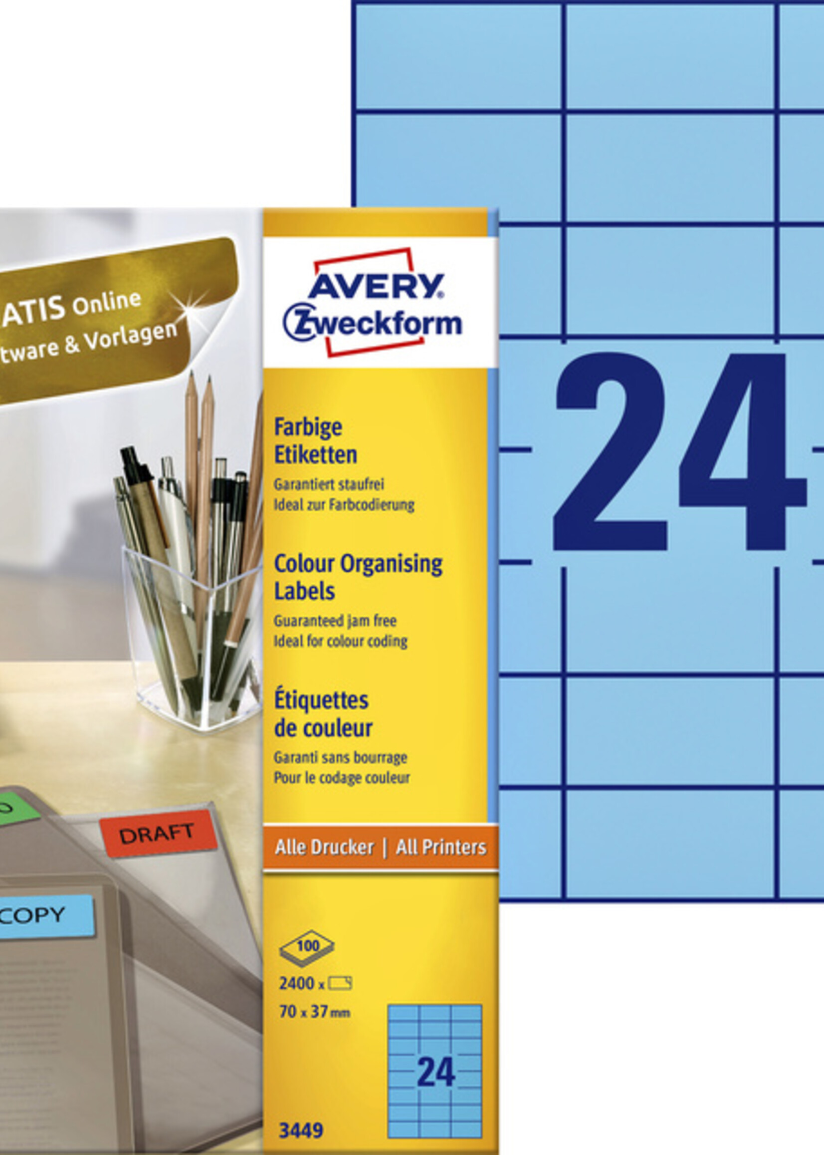 Avery Zweckform Avery Zweckform ETIKET 3449 70X37 BL