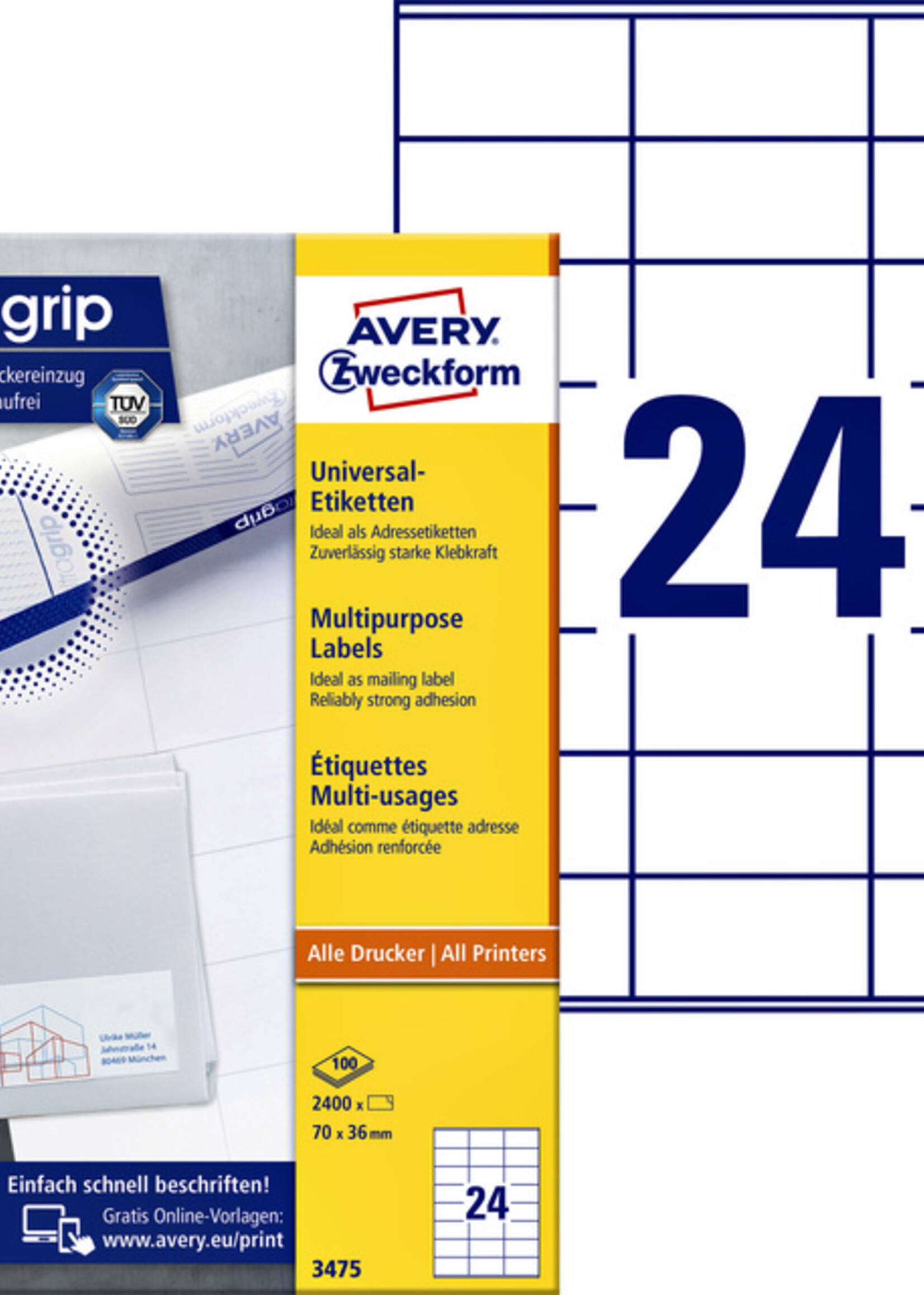 Avery Zweckform Avery Zweckform ETIKET 3475 70X36