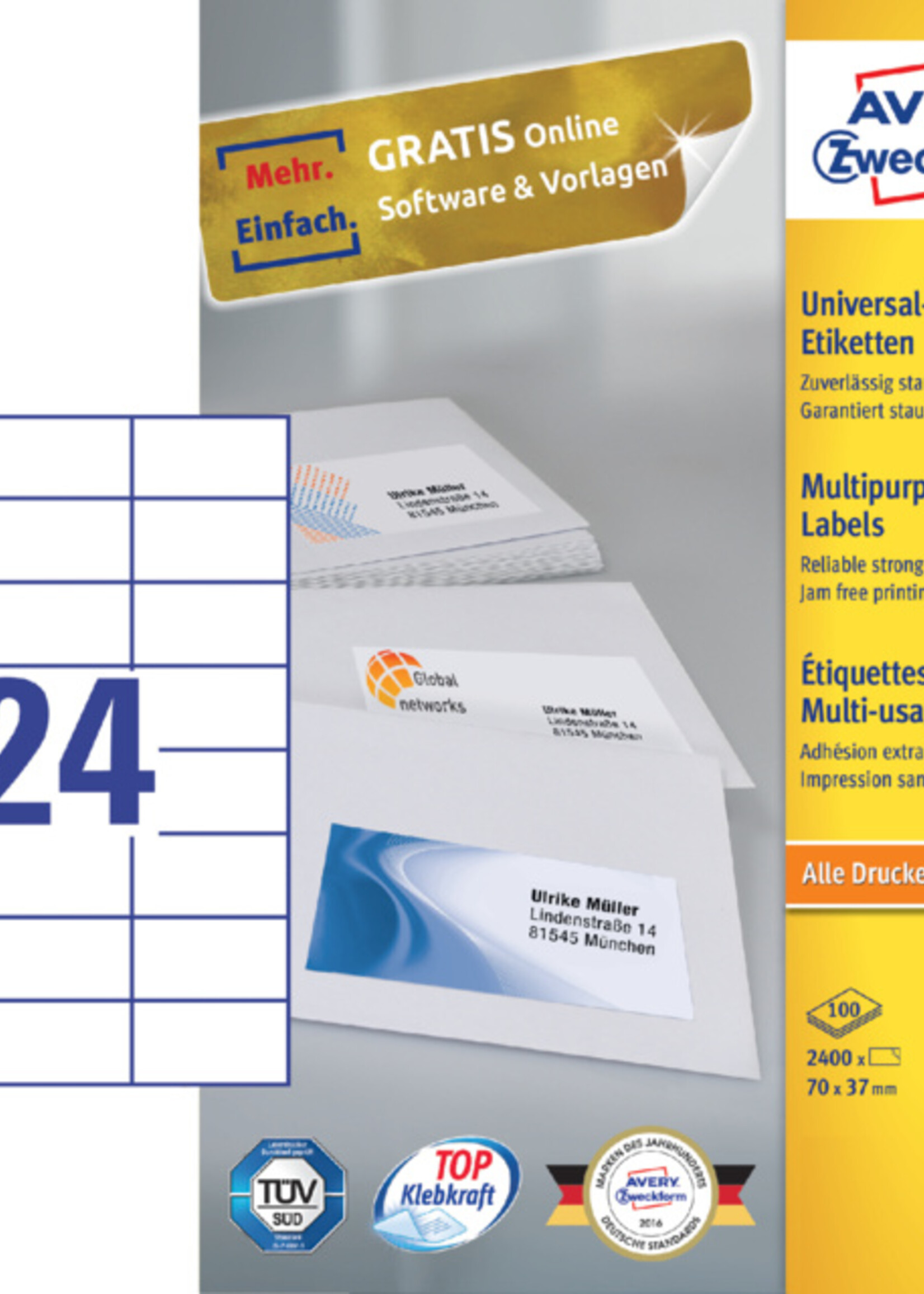 Avery Zweckform Avery Zweckform ETIKET 3474 70X37