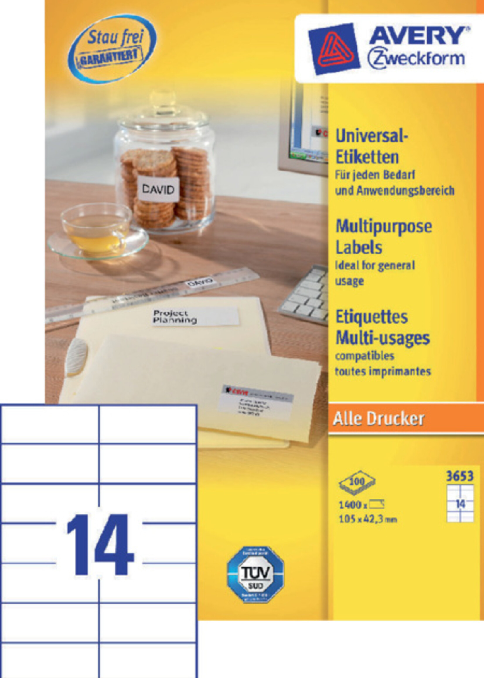 Avery Zweckform Avery Zweckform ETIKET 3653 105X42.3
