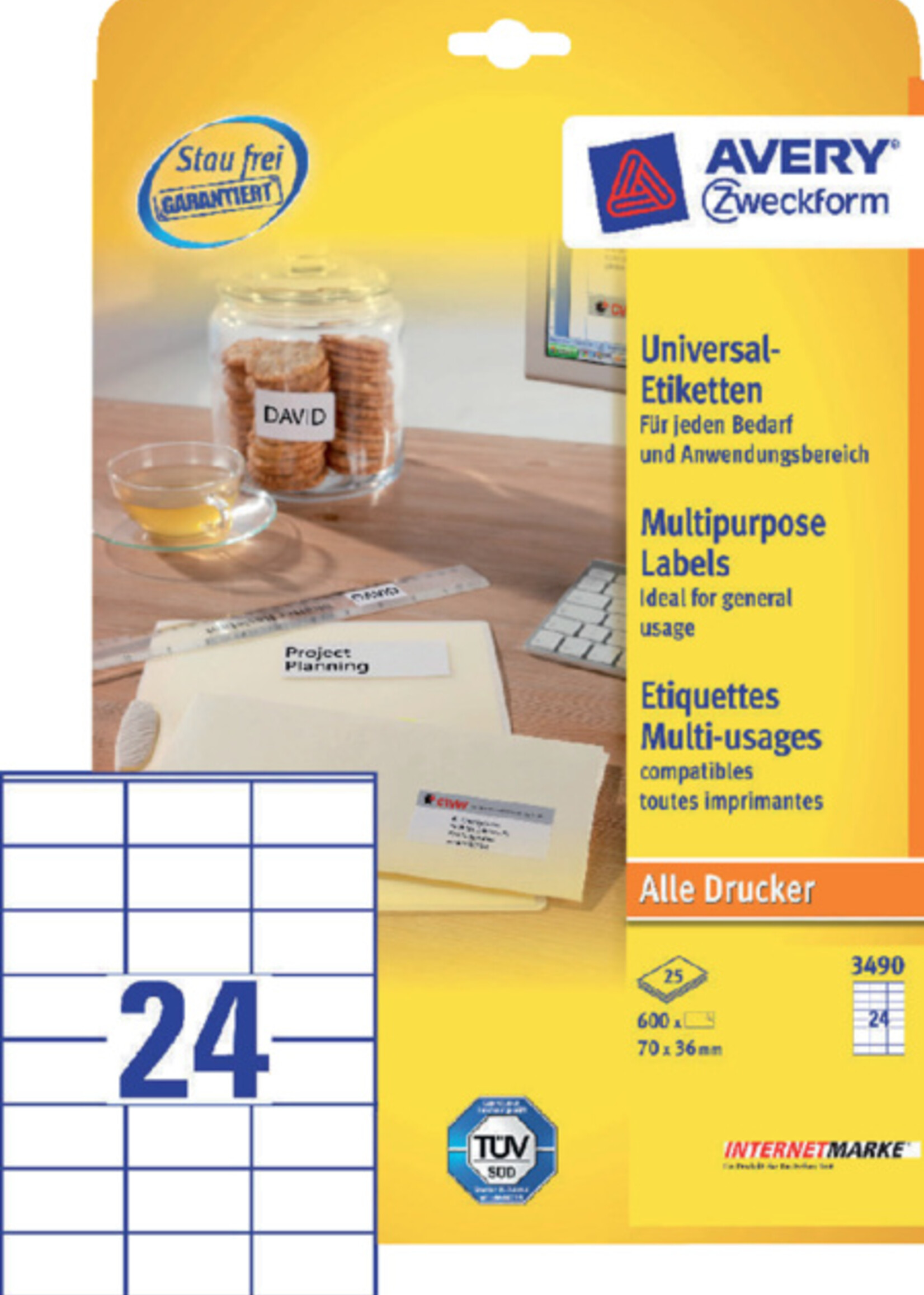 Avery Zweckform Avery Zweckform ETIKET 3490 70X36