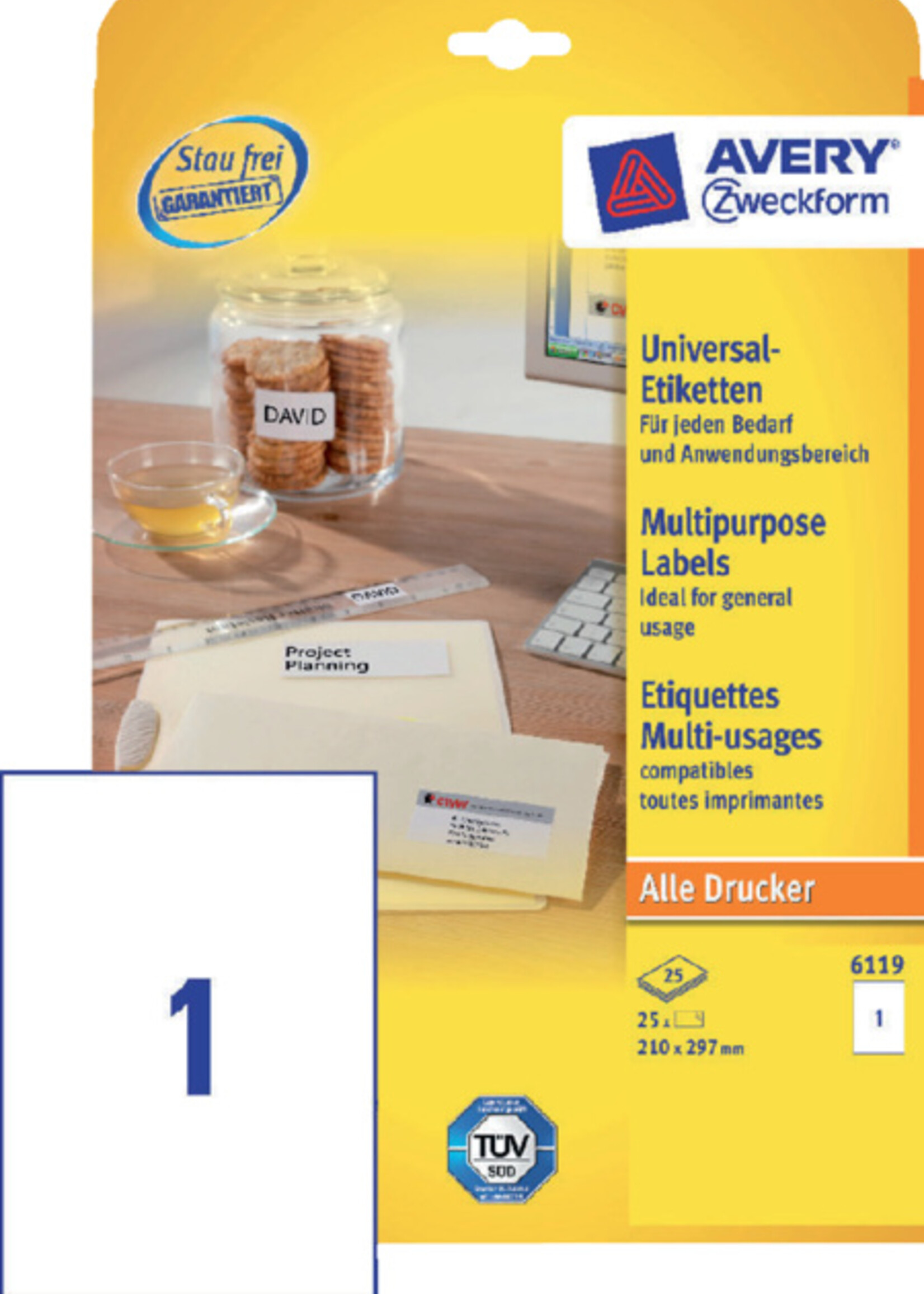 Avery Zweckform Avery Zweckform ETIKET 6119 210X297