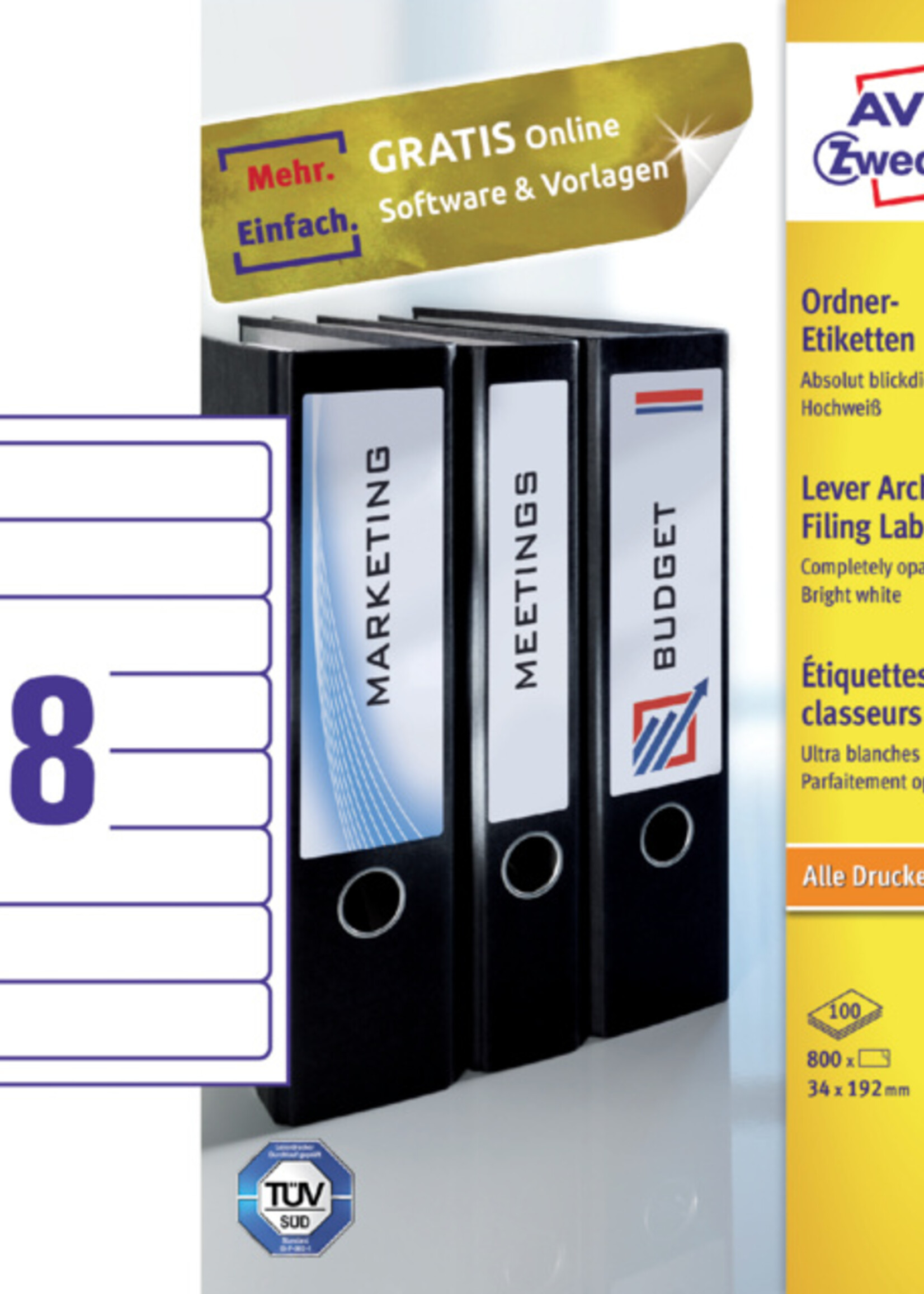 Avery Zweckform Avery Zweckform RUGETIKET L6060-100 192X34