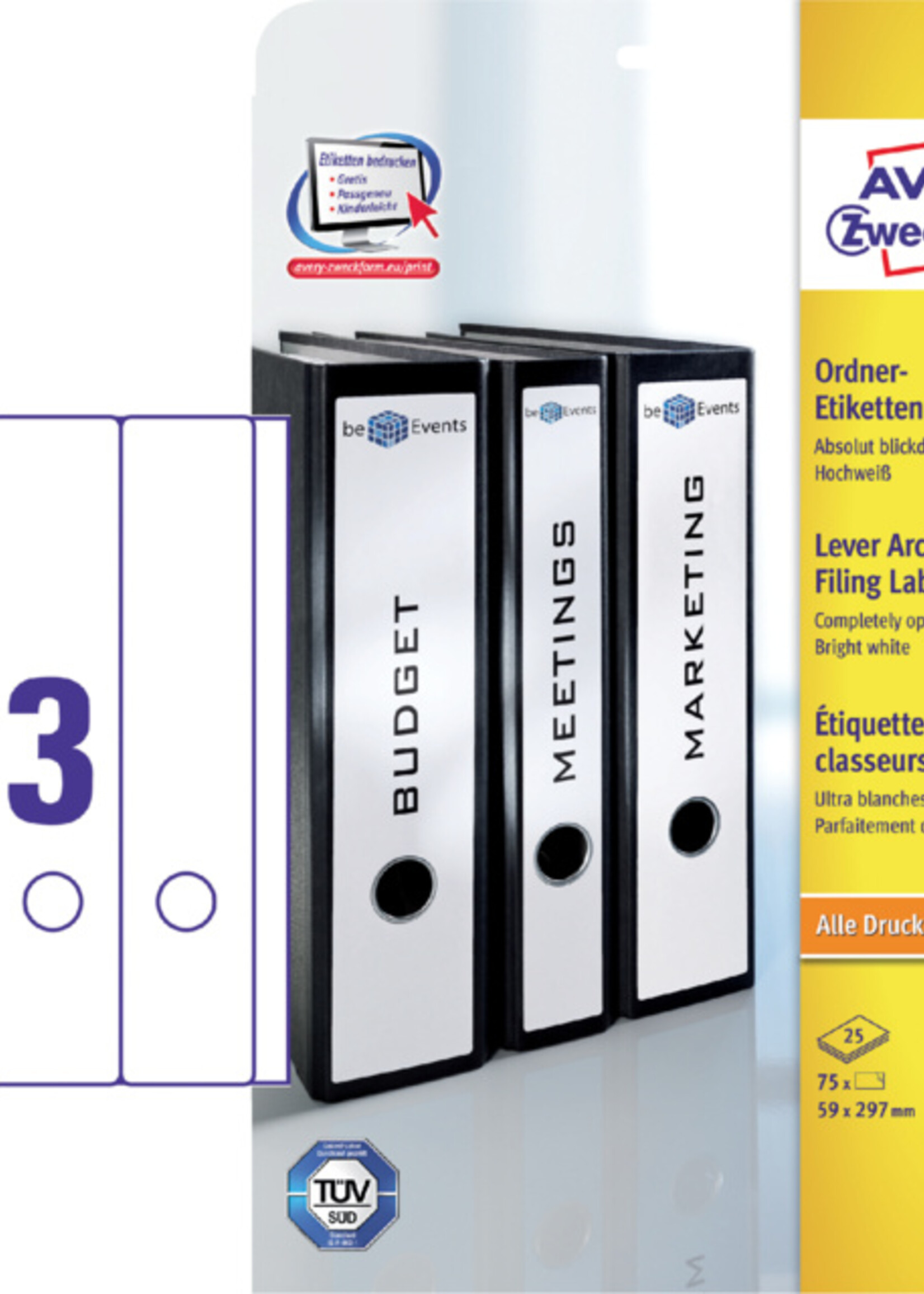 Avery Zweckform Avery Zweckform RUGETIKET L6059-25 297X59