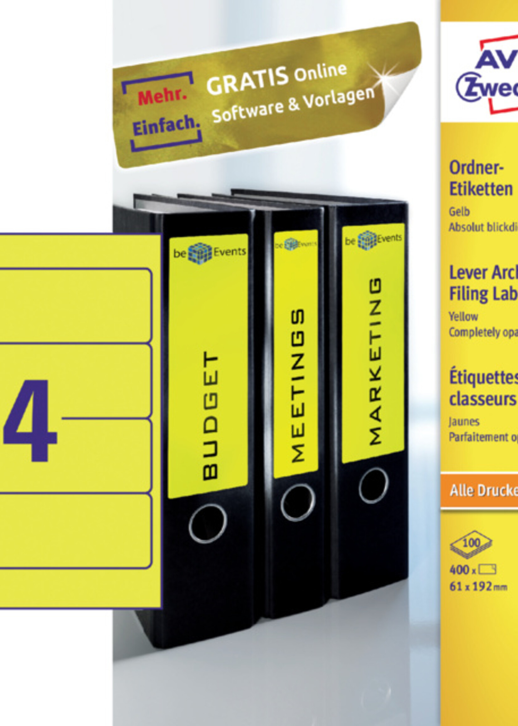 Avery Zweckform Avery Zweckform RUGETIKET L4769 192X61 GL