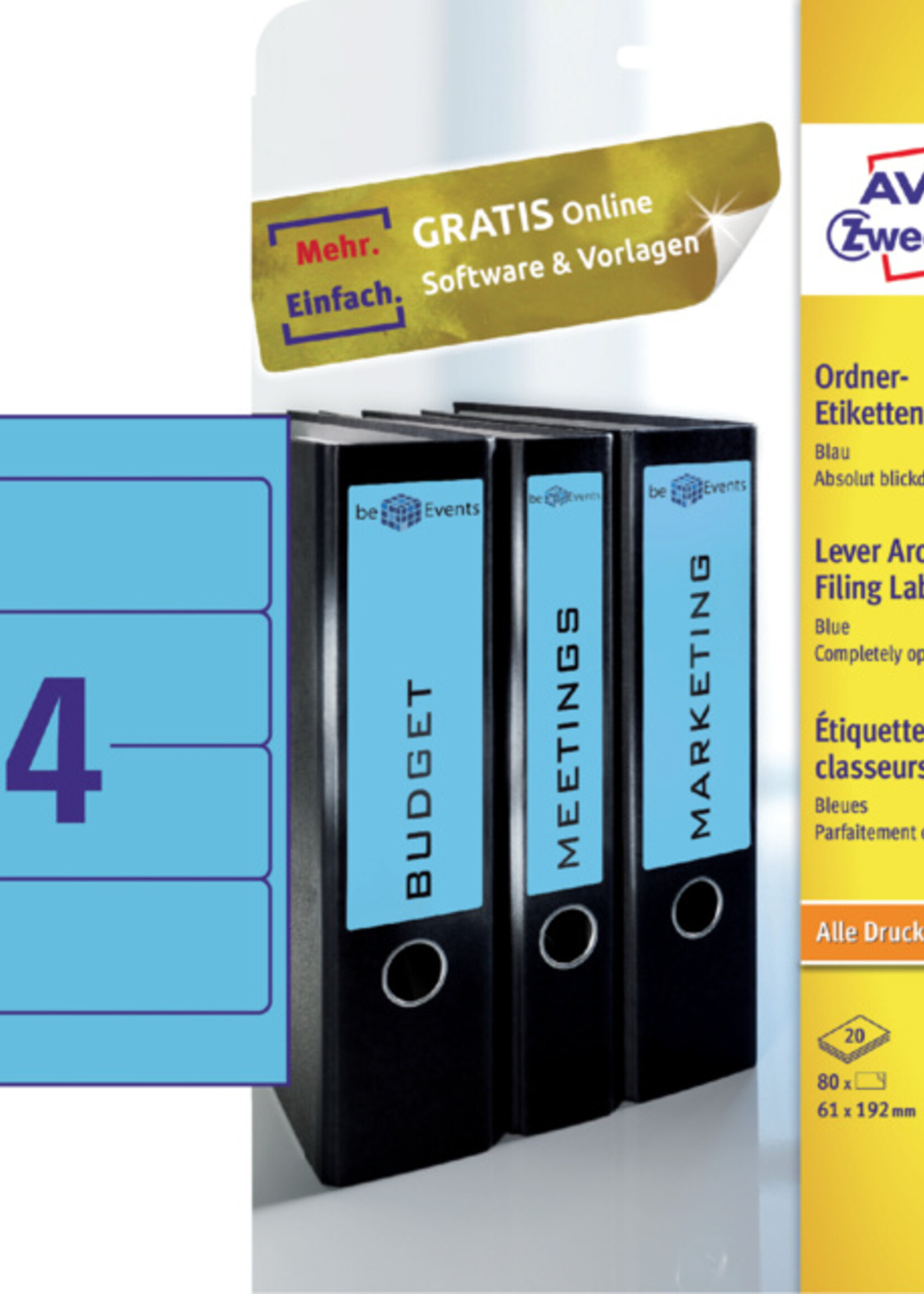 Avery Zweckform Avery Zweckform RUGETIKET L4767 192X61 BL