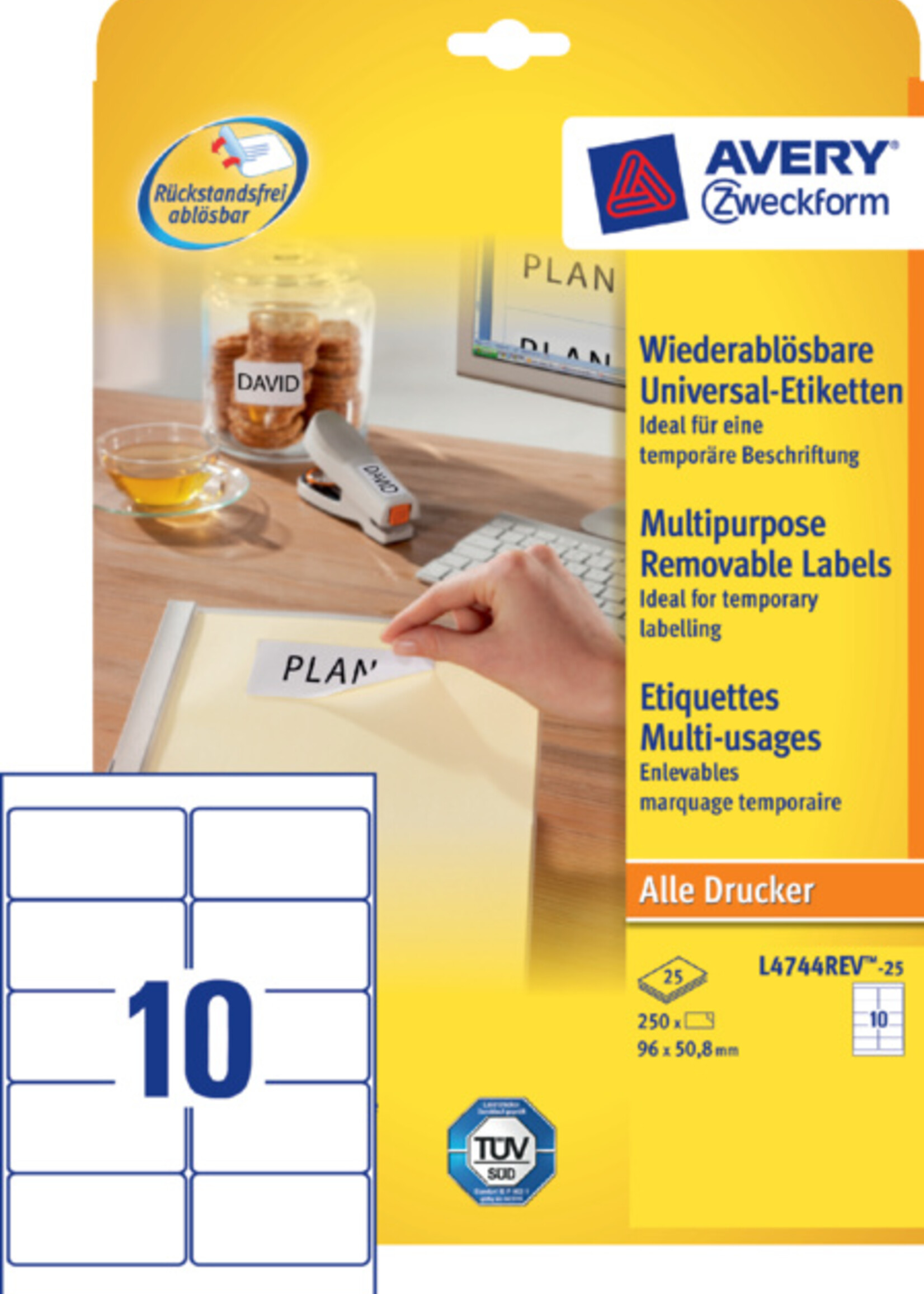 Avery Zweckform Avery Zweckform ETIKET L4744REV-25 96X50.8