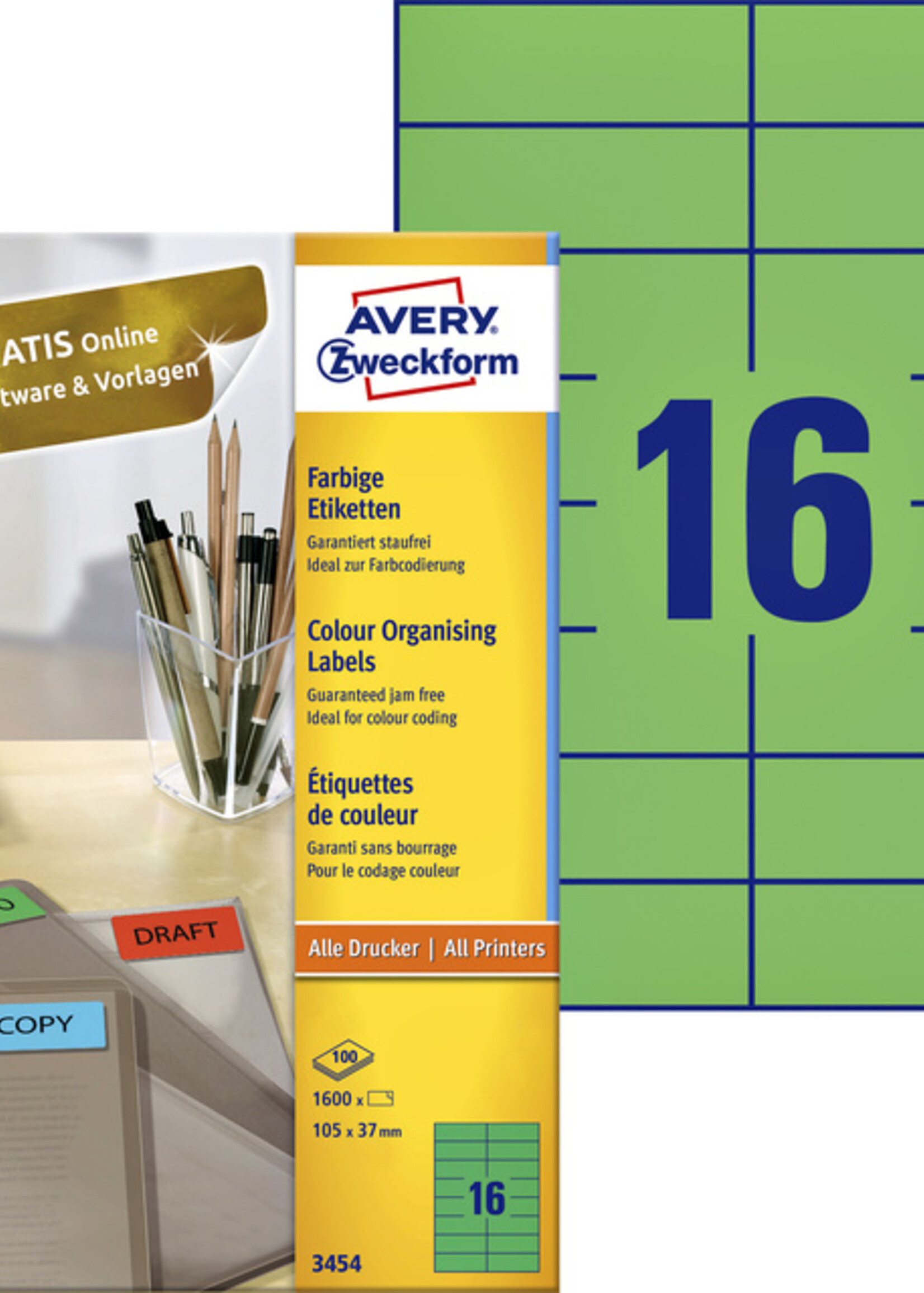 Avery Zweckform Avery Zweckform ETIKET 3454 105X37 GN