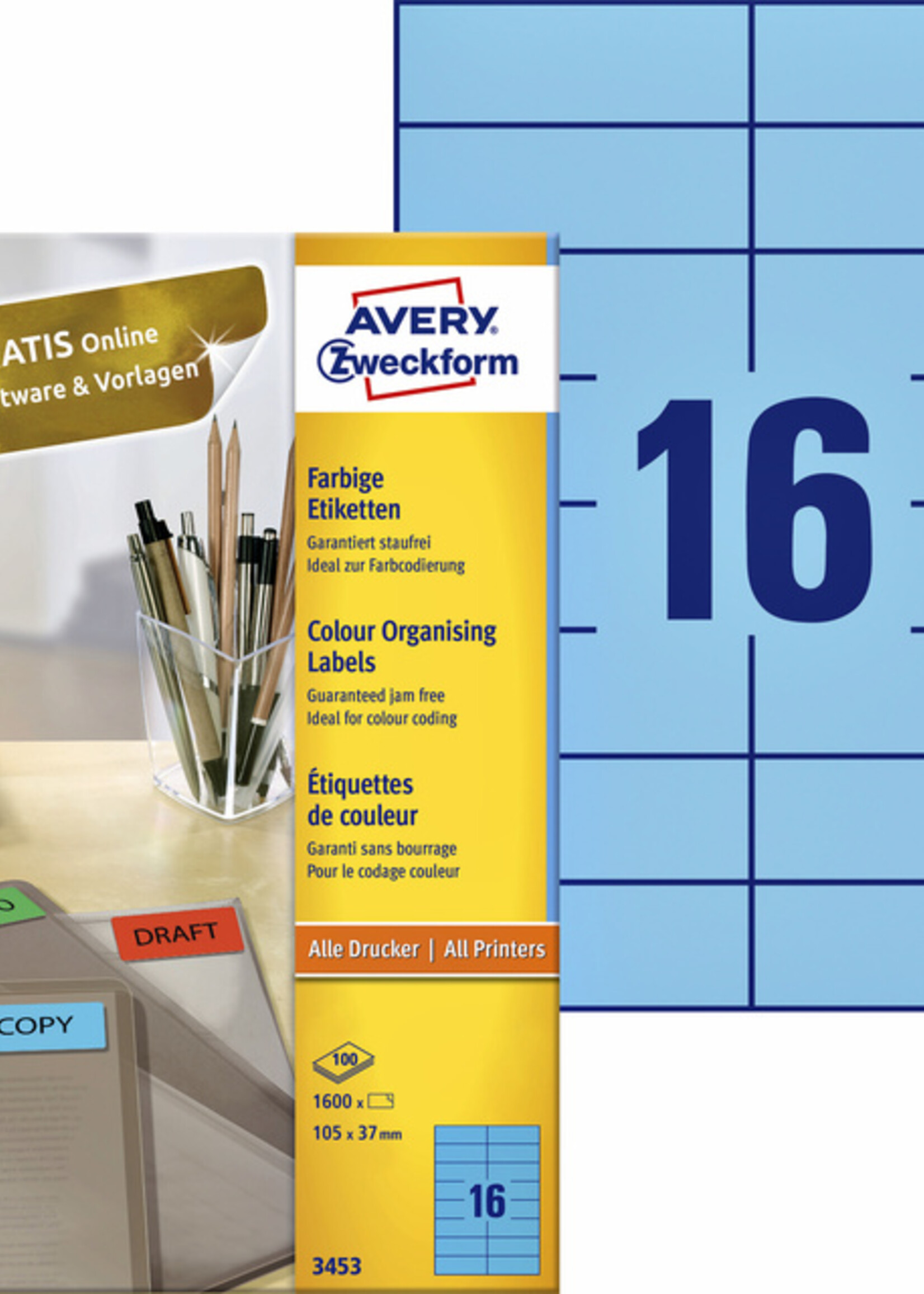 Avery Zweckform Avery Zweckform ETIKET 3453 105X37 BL