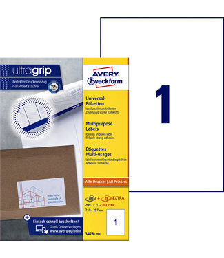 Avery Zweckform ETIKET 3478-200 210X297