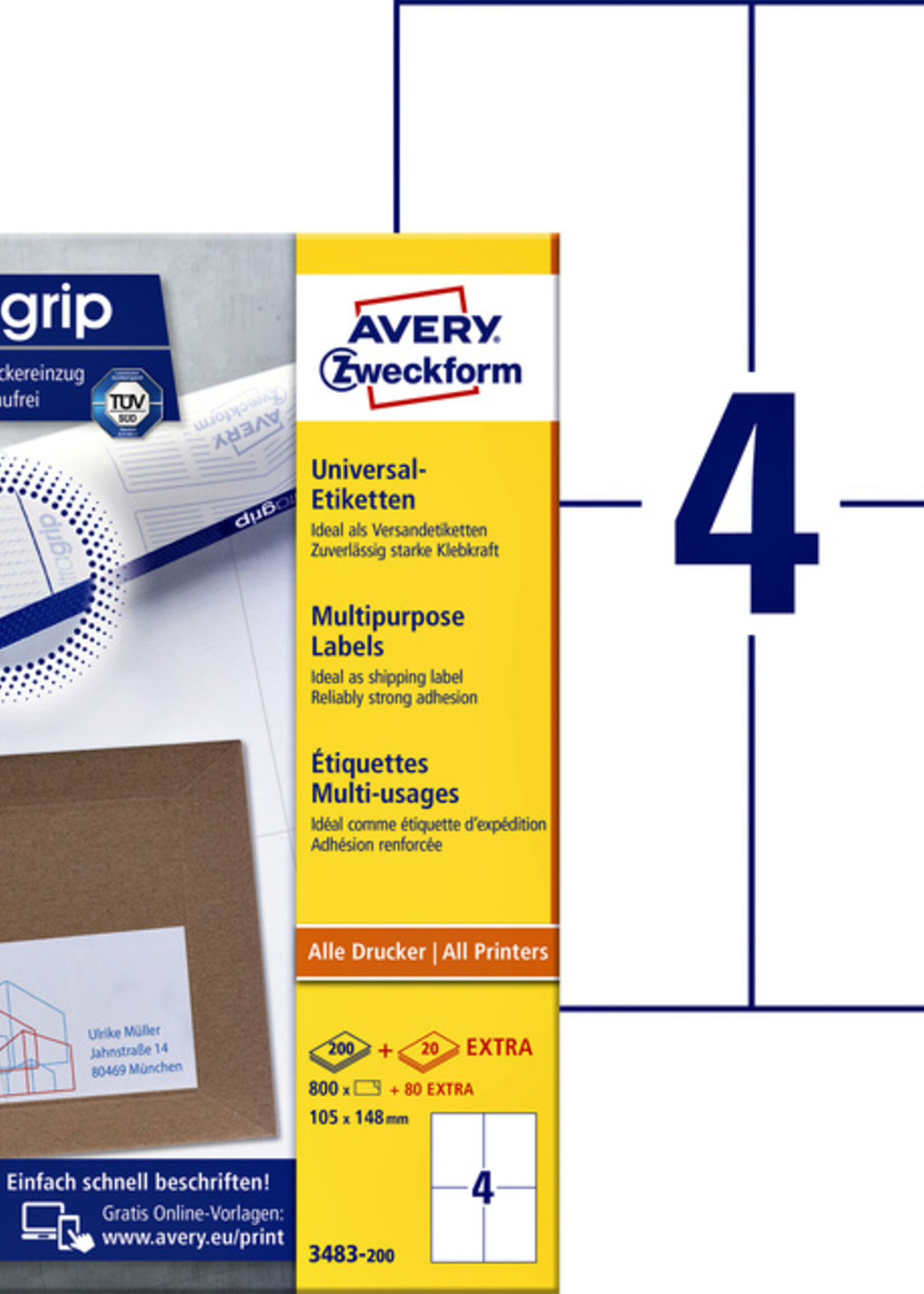 Avery Zweckform Avery Zweckform ETIKET 3483-200 105X148